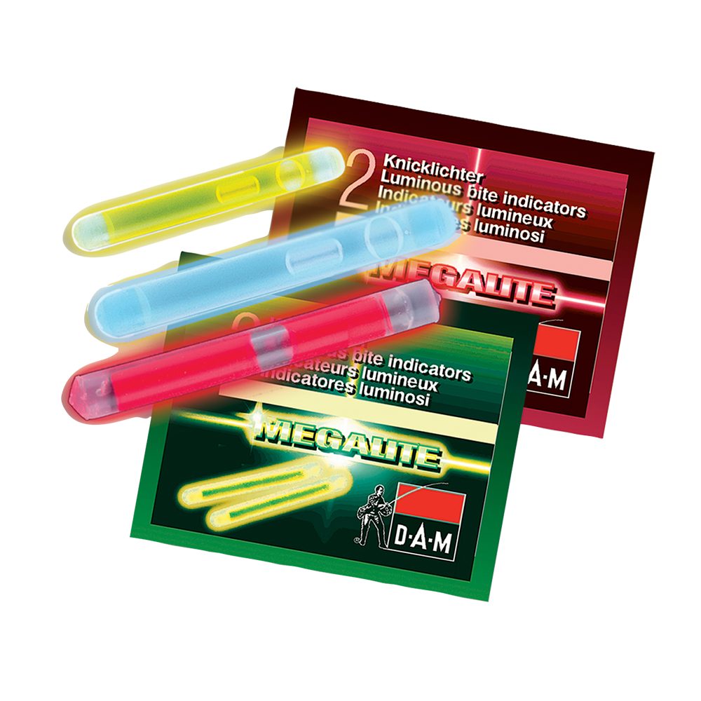 DAM Fishing Bissanzeiger Knicklicht Knicklichter Chemical Light Gelb Rot Blau 4.5 x 39mm 20 50 oder 100 St, (20-St), Bewährte DAM Qualität mit Leuchtkraft von über 12 Stunden