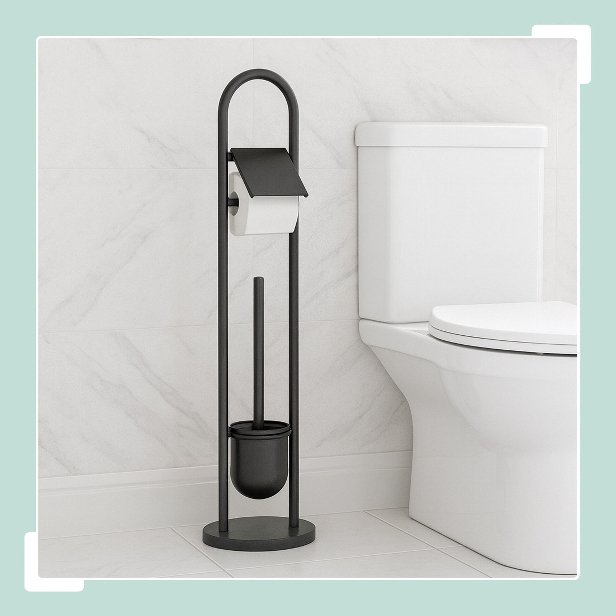 relaxdays WC-Garnitur aus Edelstahl, schwarz günstig online kaufen