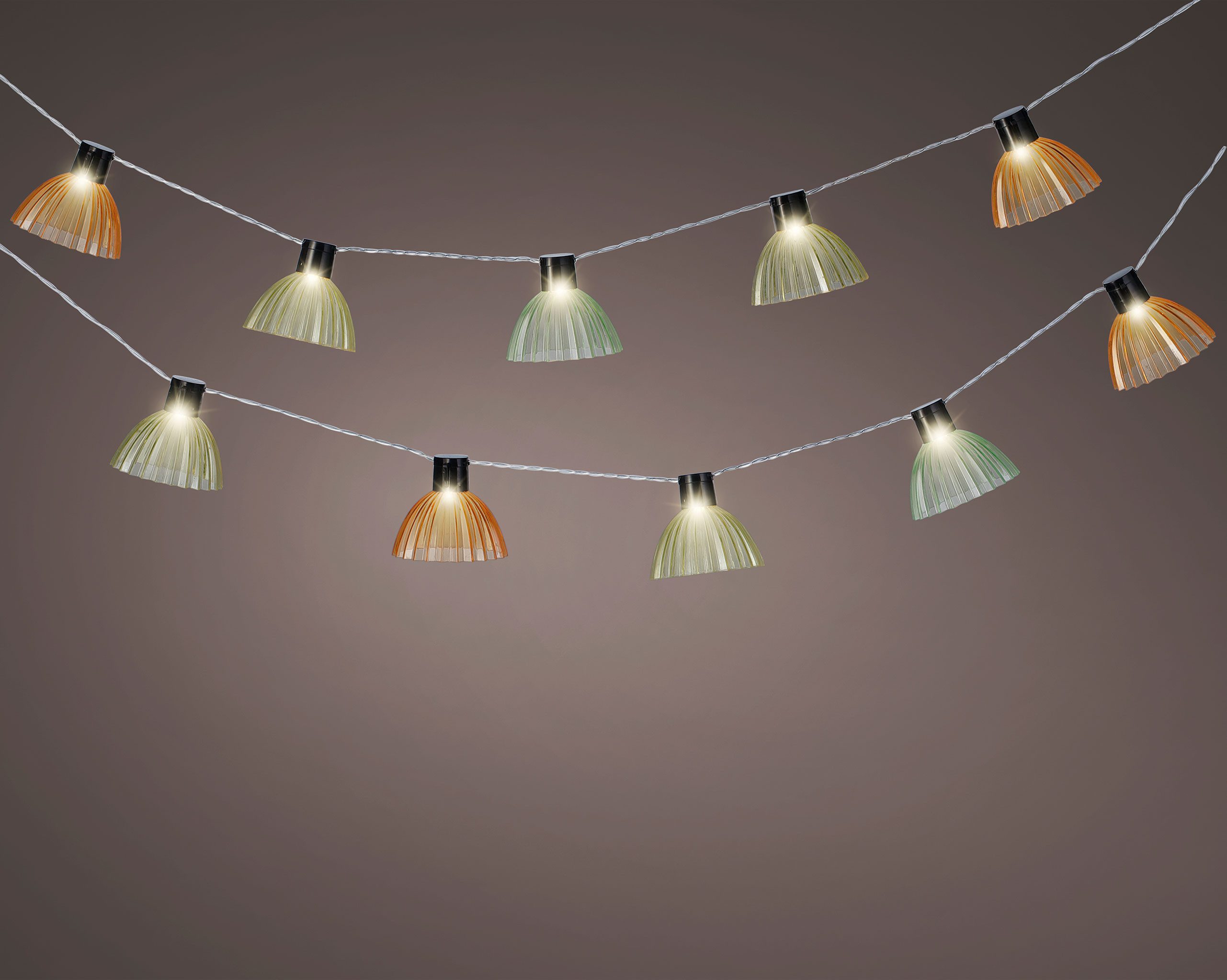 Lumineo LED-Girlande, LED Solar Lichterkette Lampenschirme günstig online kaufen