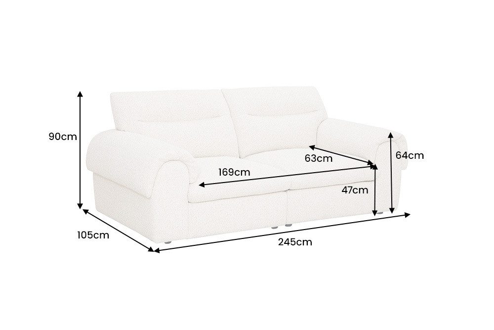 riess-ambiente 4-Sitzer SIXTH SENSE 245cm beige - Bouclé, Nosagfederung, Daunenfedern, FSC, Einzelartikel 1 Teile, Strickstoff-Couch - ideal für Wohn- und Schla – Bild 5 von 5