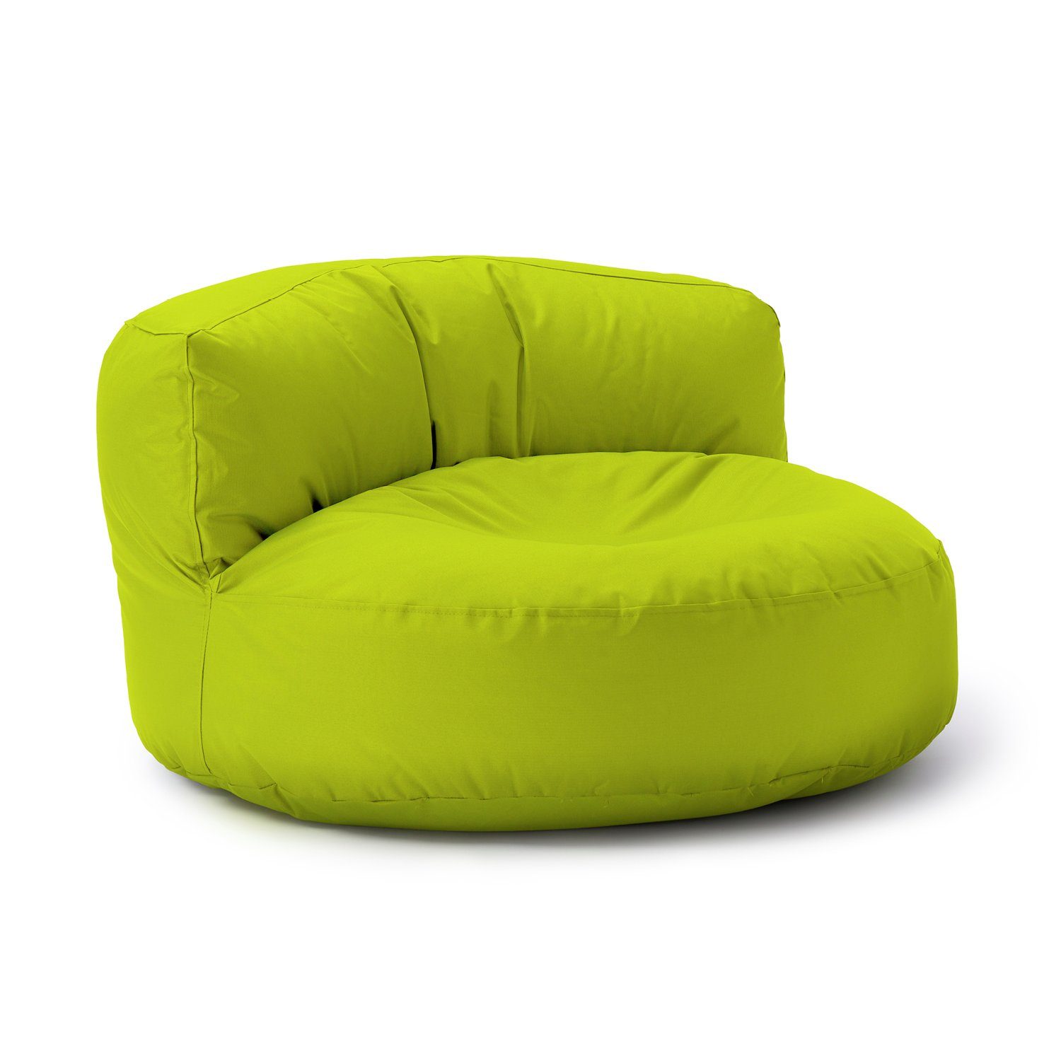 Lumaland Sitzsack Round Sofa Sitzkissen Bean Bag Couch Lounge, inkl. Rückenlehne In-& Outdoor 90x90x50cm apfelgrün