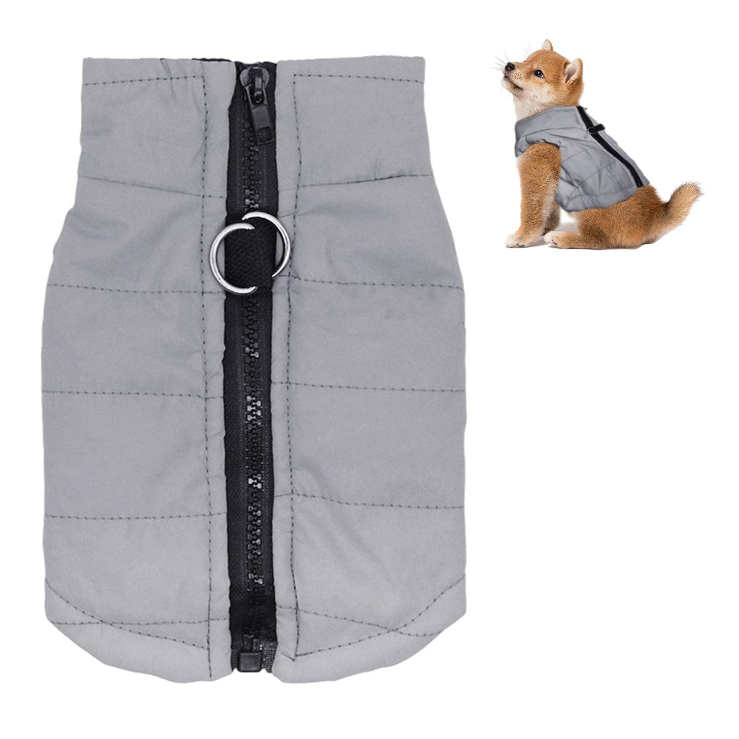 Ledander Hundejacke Wasserdichte Winterjacke für kleine Hunde und Katzen,wärmend, mit Reißverschluss, gepolstert, für Chihuahua, Yorkie, …