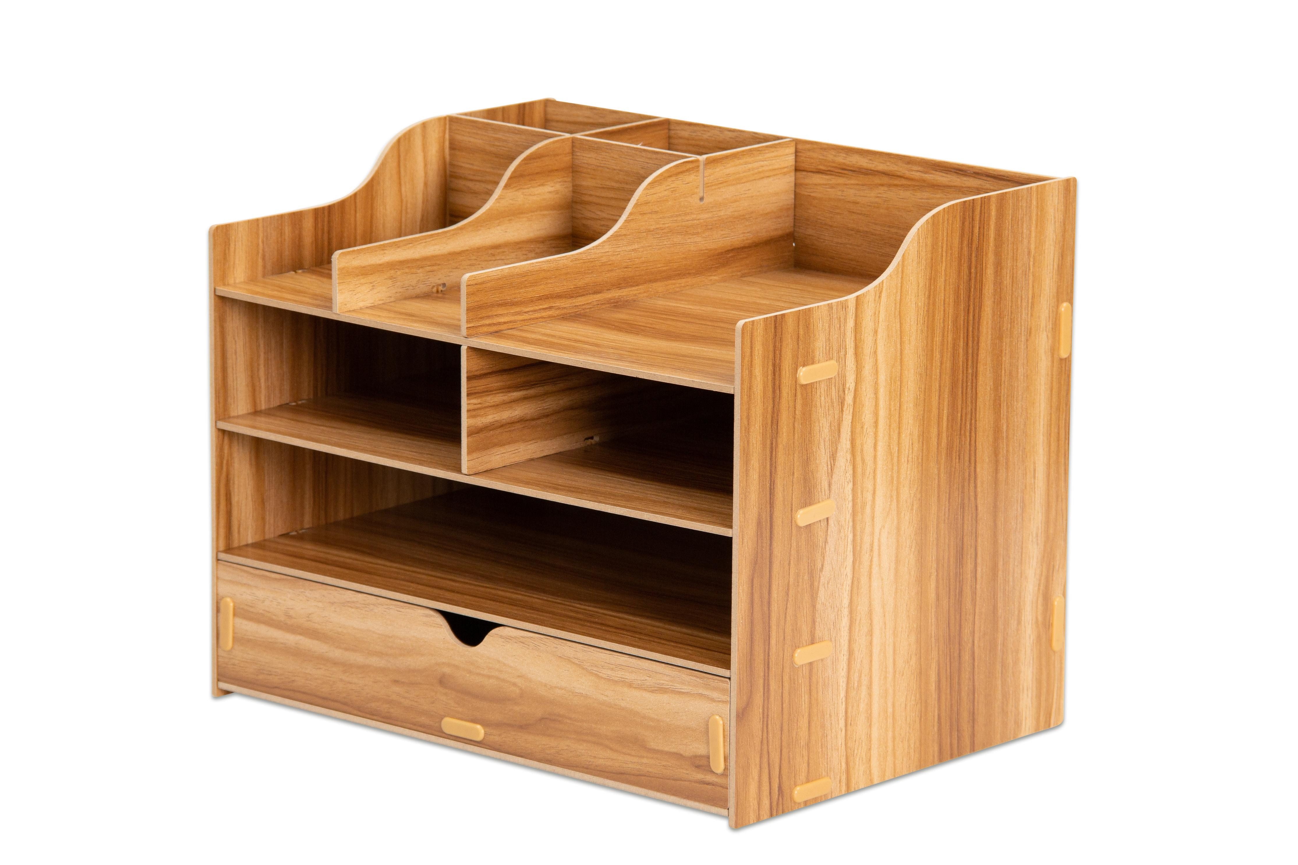 Betzold Schubladenbox Schreibtisch-Organizer, klein, aus MDF, dunkelbraun