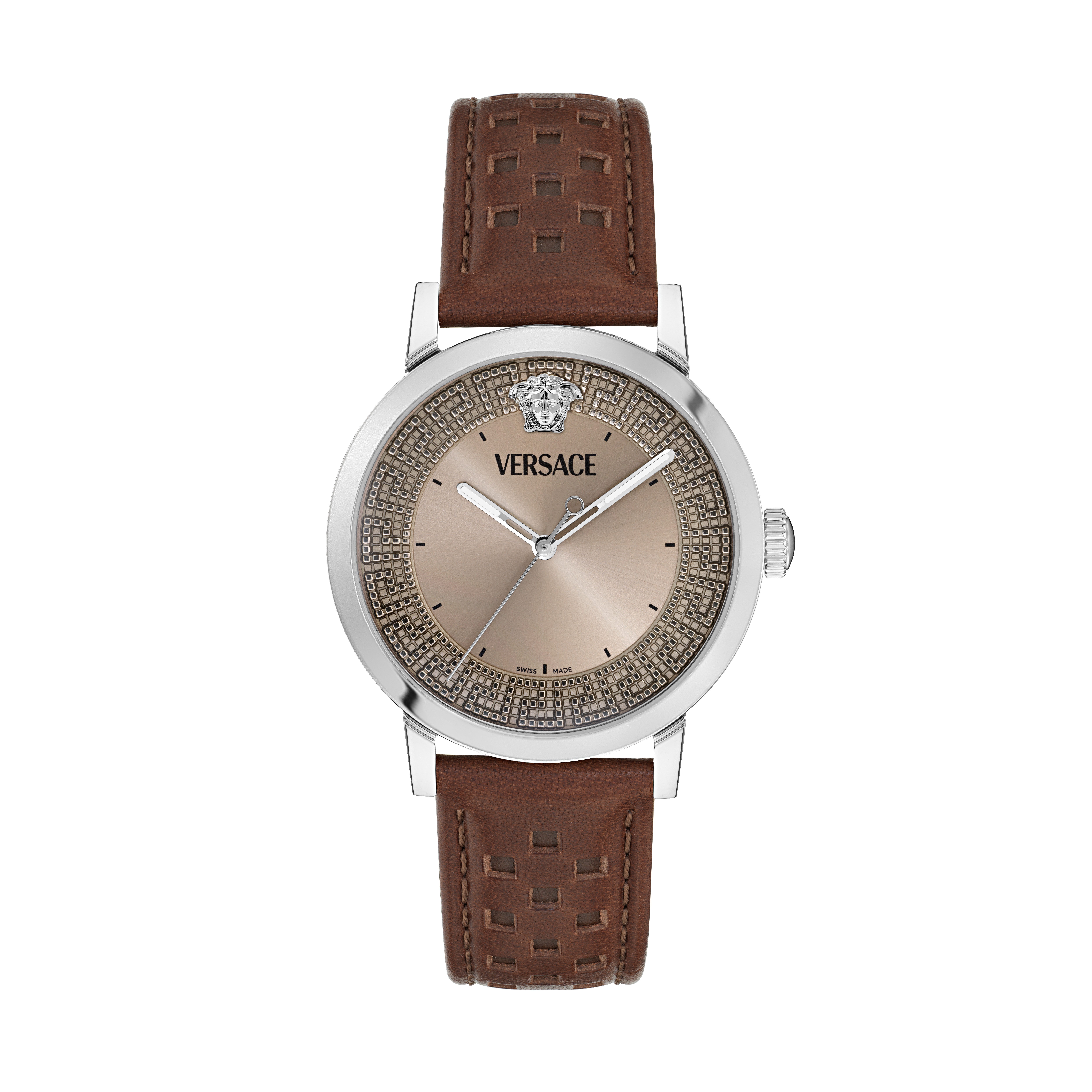 Versace Quarzuhr ALBIREO VE0T00225, Armbanduhr, Damenuhr, Herrenuhr, Swiss Made, Lederarmband, analog