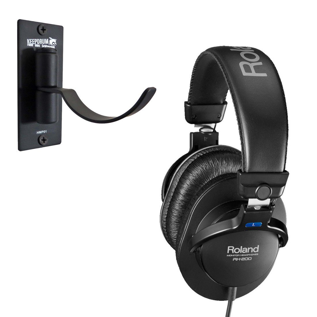 Roland Audio Roland RH-200 Kopfhörer Schwarz mit Wandhalter Kopfhörer