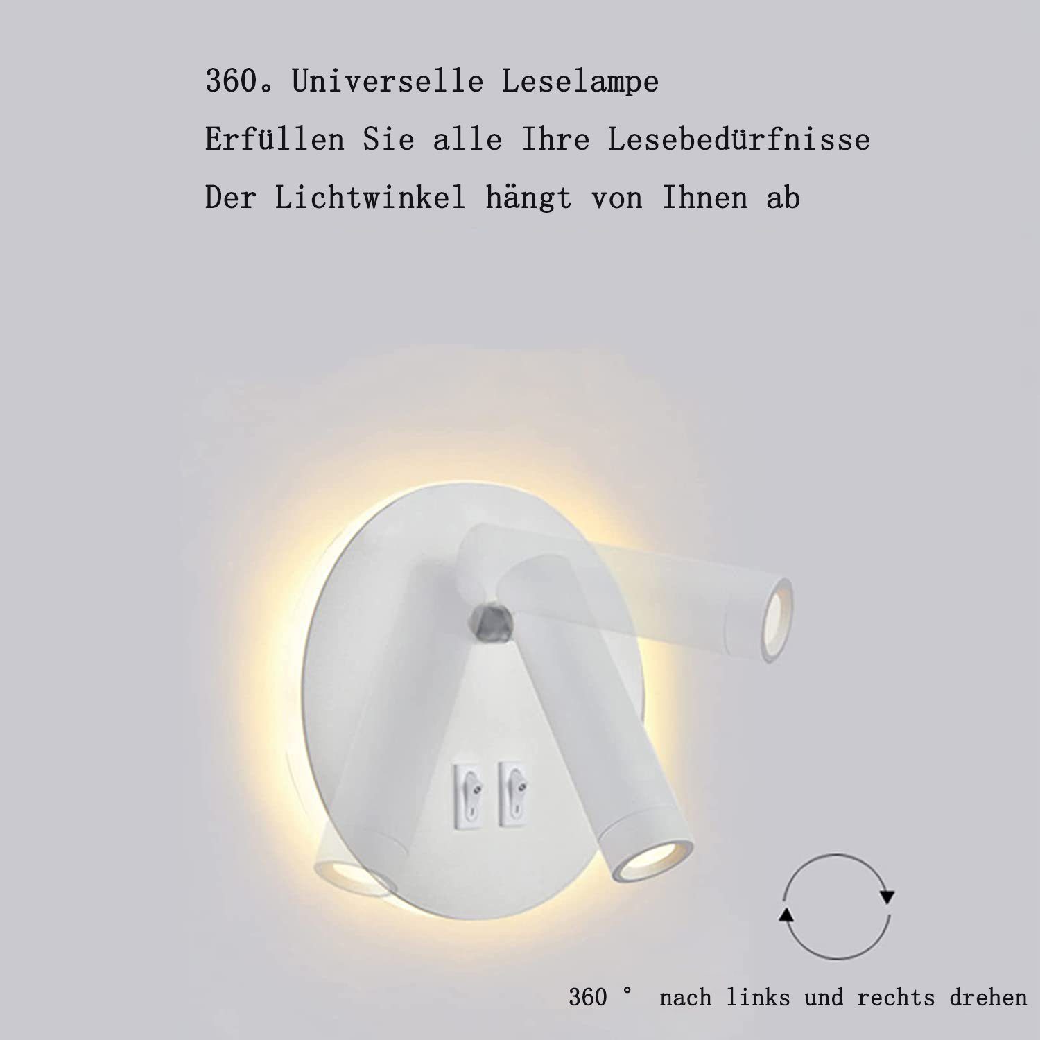 LED-Leselampe, LED moderne Nachttischlampe Wandleuchte Wand-Leselampen, GelldG