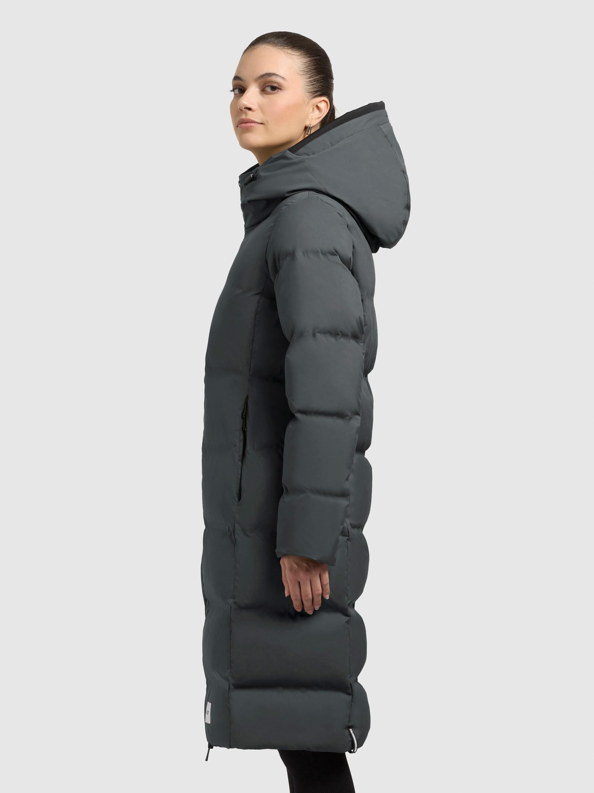 khujo Steppmantel Finnie3 Warmer Damen Wintermantel mit großer Kapuze