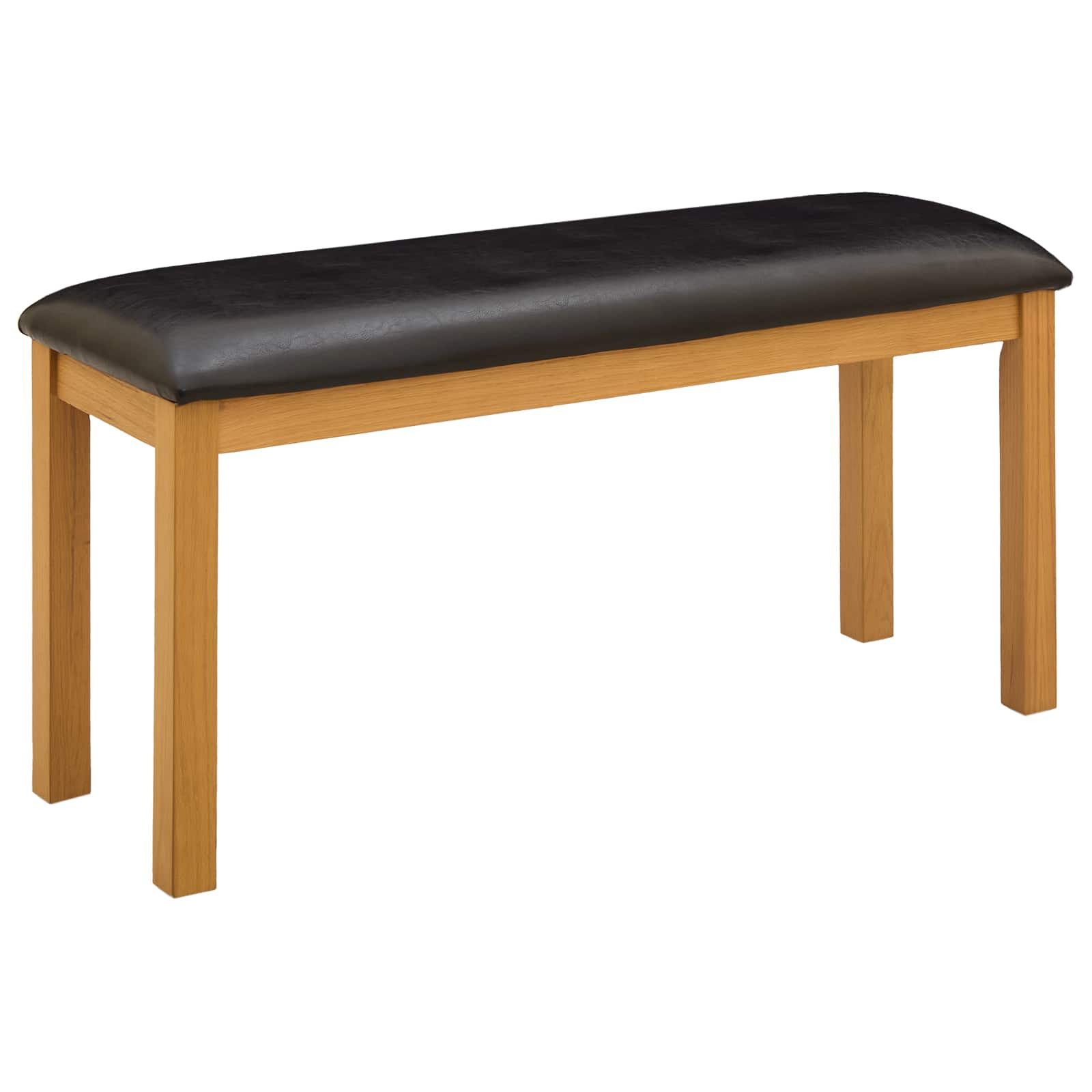 vidaXL Essbank Esstischbank 95 x 32 x 45 cm Massivholz Eiche Schwarz (1-St)