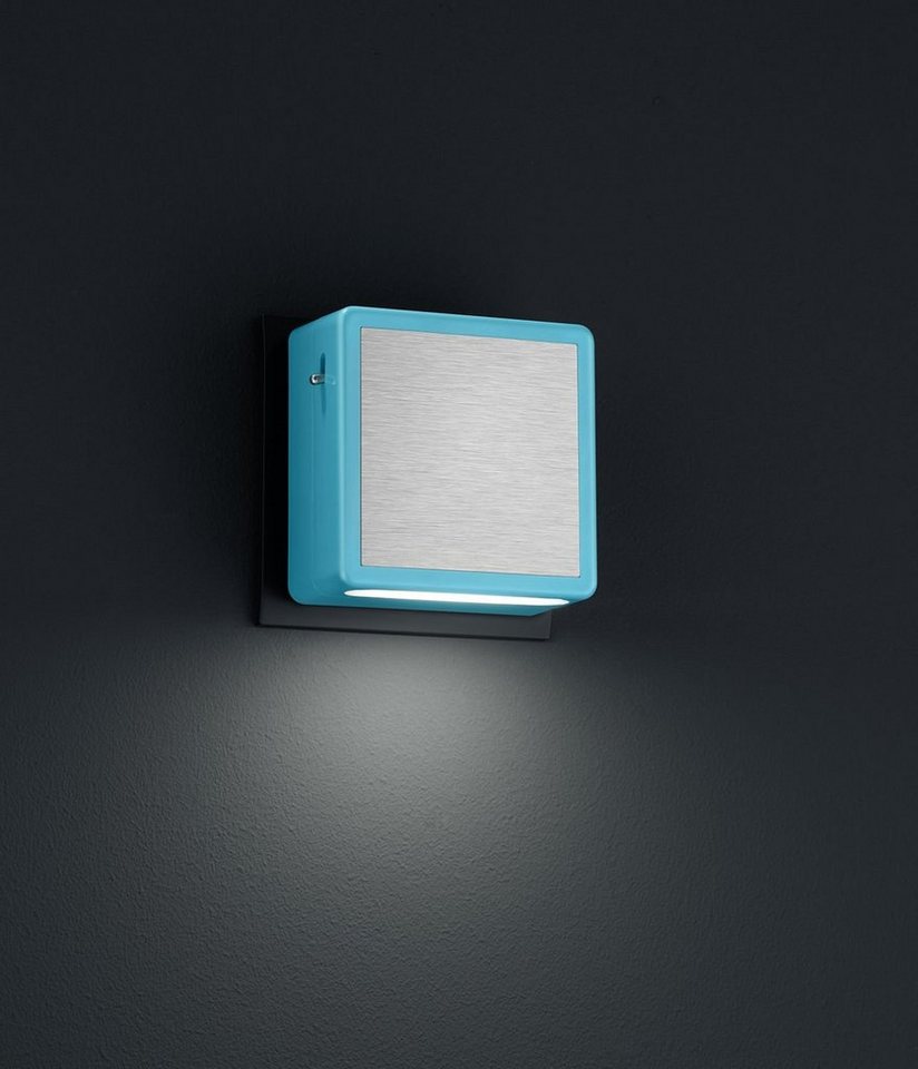 Licht-Erlebnisse Wandleuchte FOXI, LED fest integriert, Warmweiß, LED  Wandlampe Blau 3000 K 100 lm Beleuchtung Kinderzimmer
