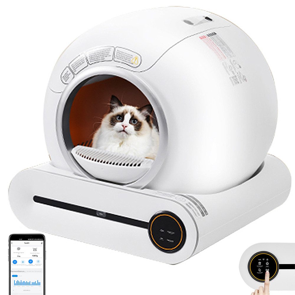 PFCTART Katzenecktoilette Automatische Katzentoilette Übergroße Katze Intelligente, Automatische Reinigung Geschlossen Desodorierung