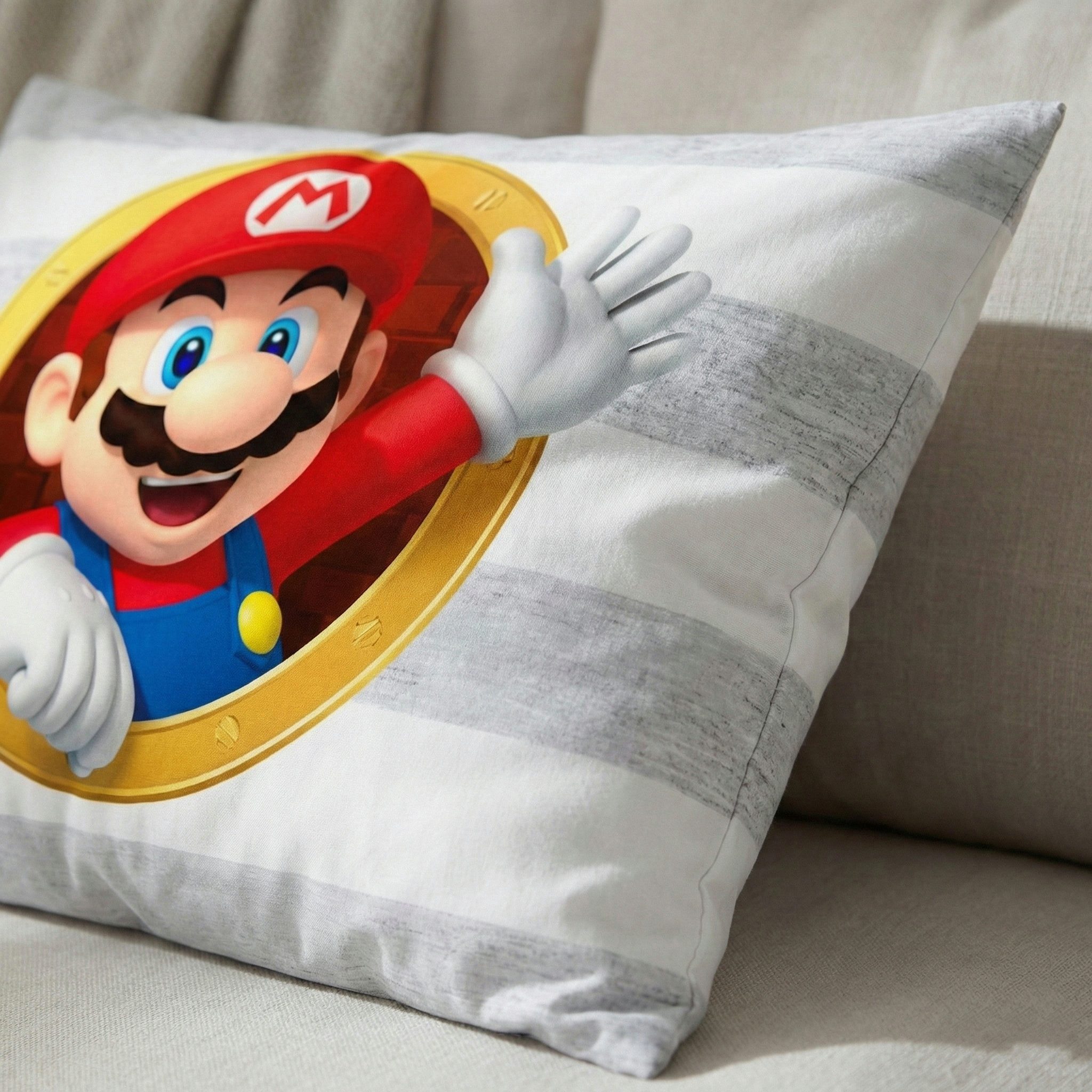Super Mario Bettwäsche Super Mario Luigi Toady Peach Bettwäsche Set, 2 teilig, 135-140 x 200 Deckenbezug 60x70cm Kissenbezug
