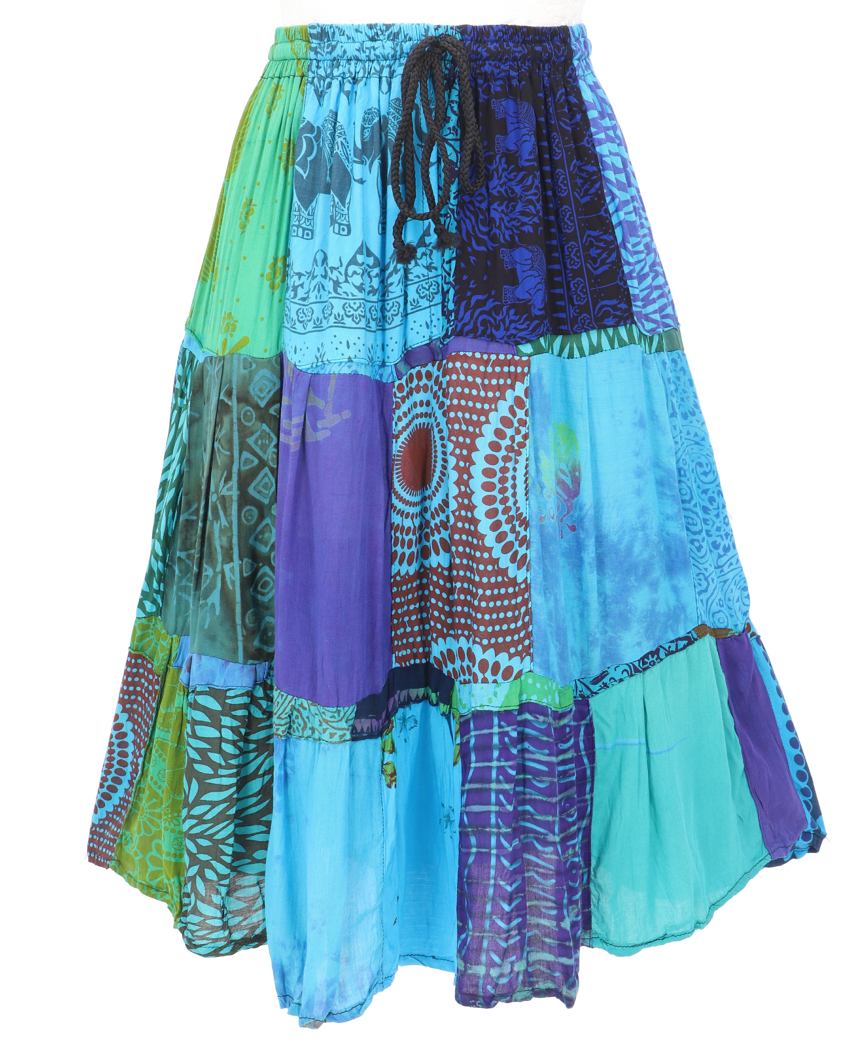 Guru-Shop Minirock Luftiger Patchwork Sommerrock, Boho upcycling.. alternat günstig online kaufen