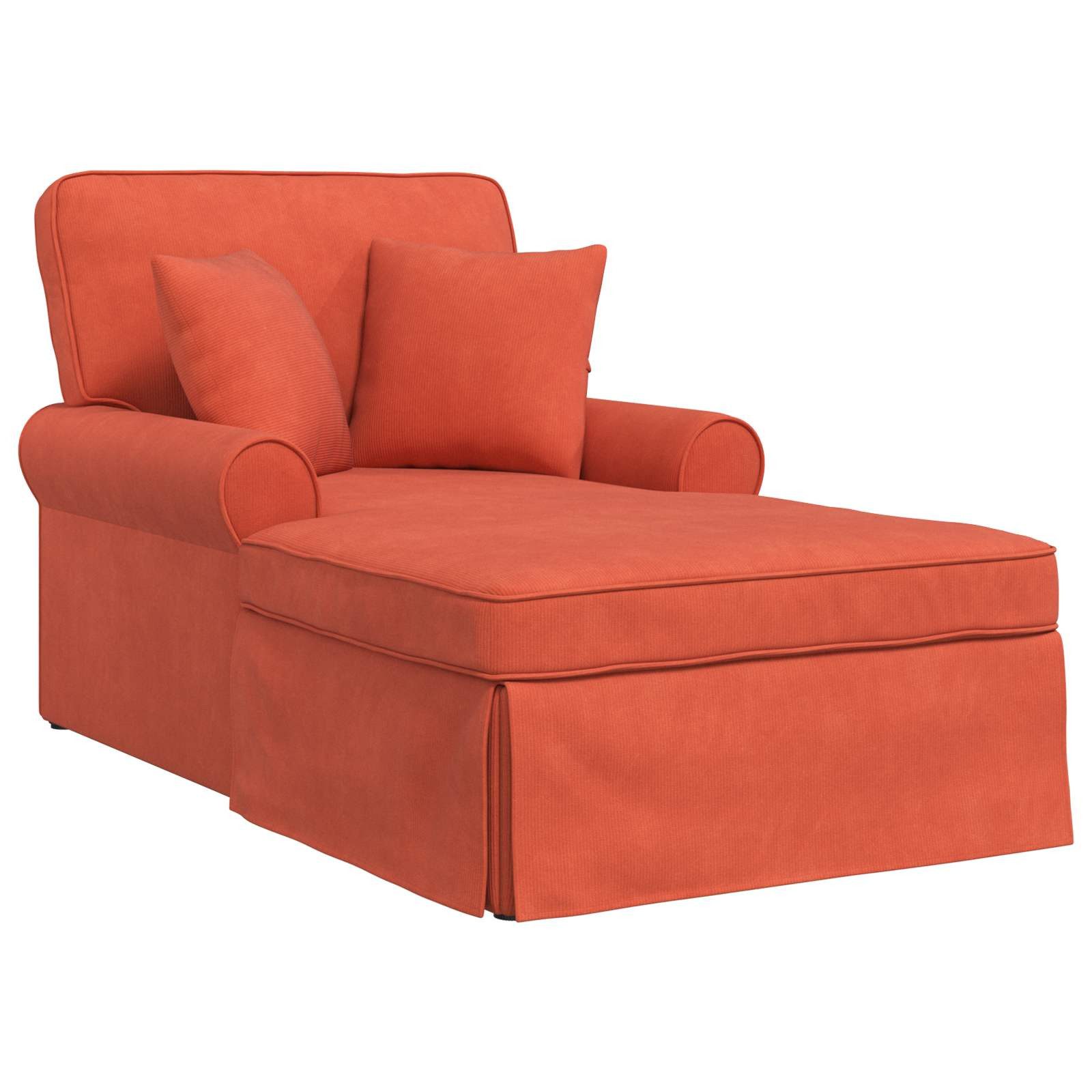 vidaXL Chaiselongue Chaise Lounge mit Rock Rot-Orange 91 x 157 x 91 cm Rippenstoff, 1 Teile