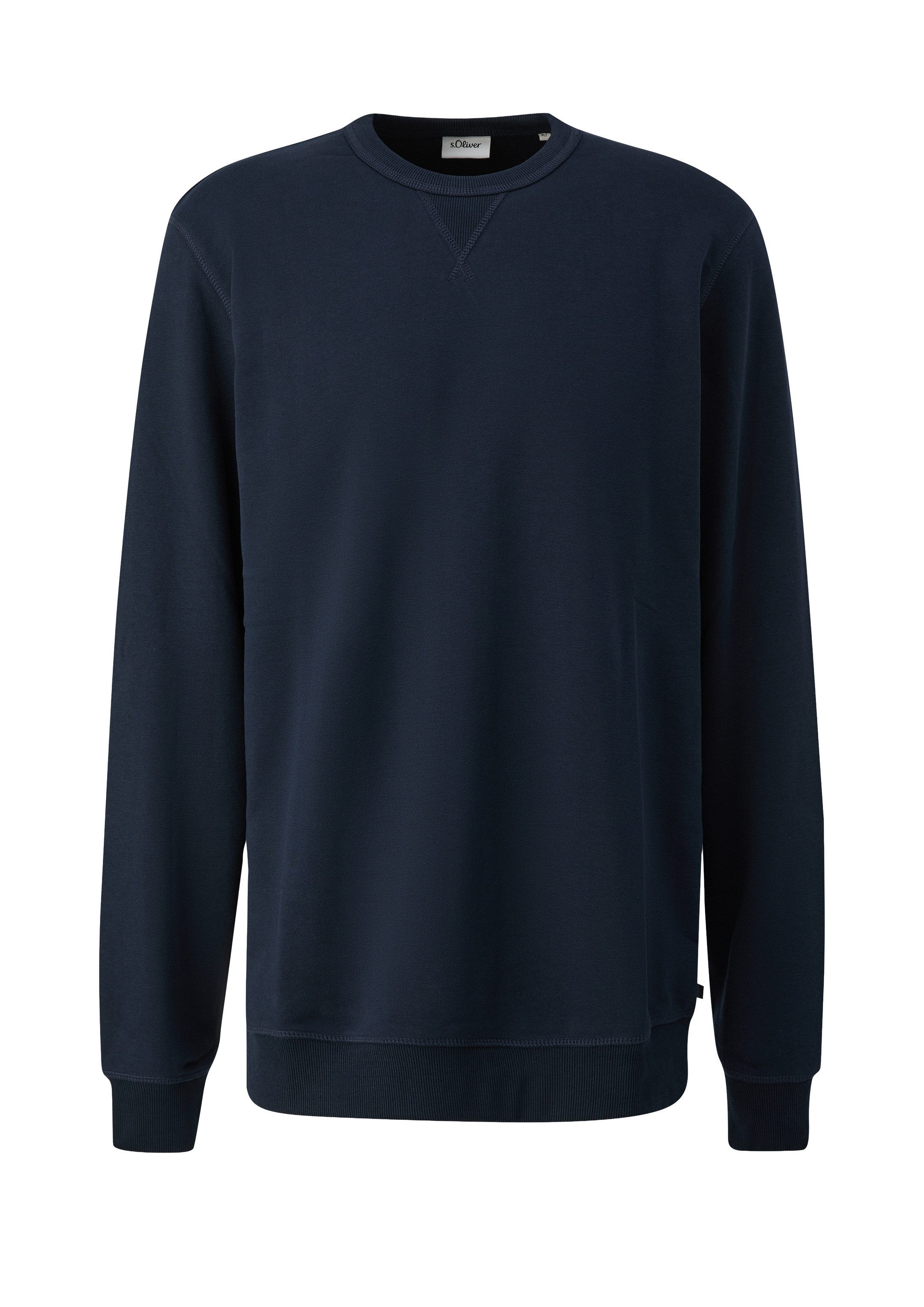 s.Oliver Sweatshirt Sweatshirt Sweatshirt mit Triangle-Einsatz und Rippbündchen