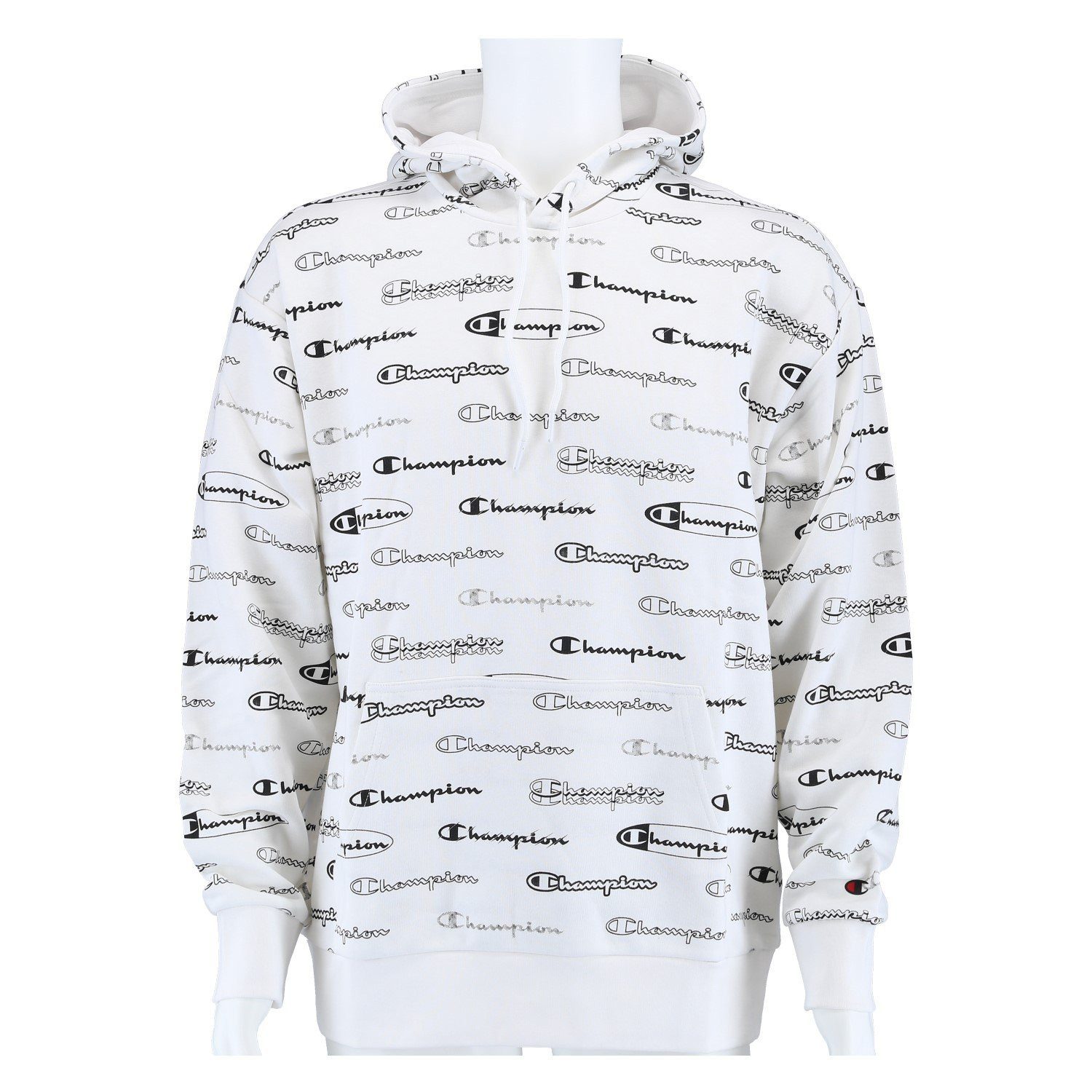 Champion Kapuzenpullover (Baumwoll-Hoodie) Allover Script-Print weiss günstig online kaufen