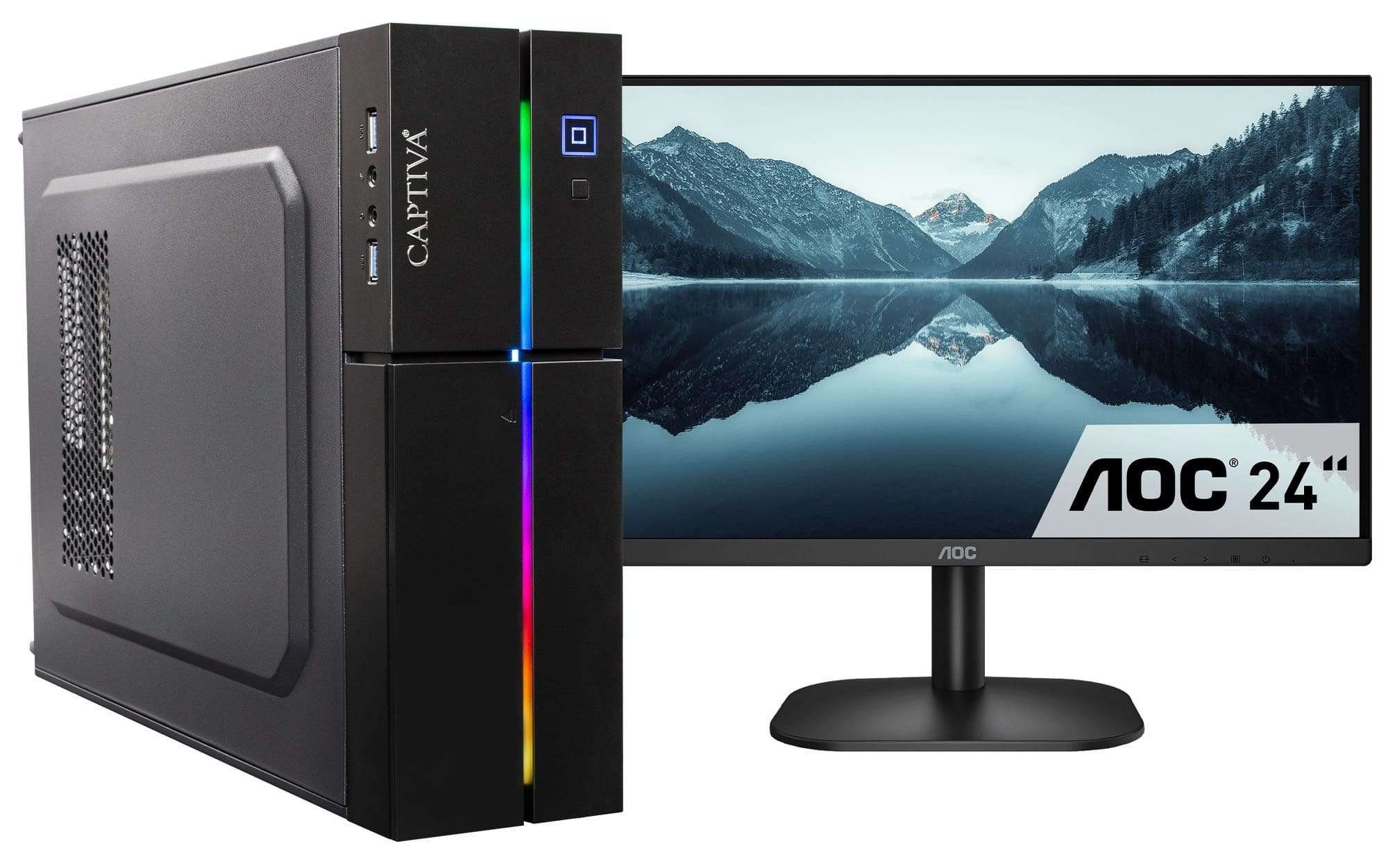 CAPTIVA Power Starter I59-032 TFT Bundle Business-PC-Komplettsystem (23,8", Intel® Core i3 Core i3 10100, UHD Graphics, 8 GB RAM, 250 GB SSD)