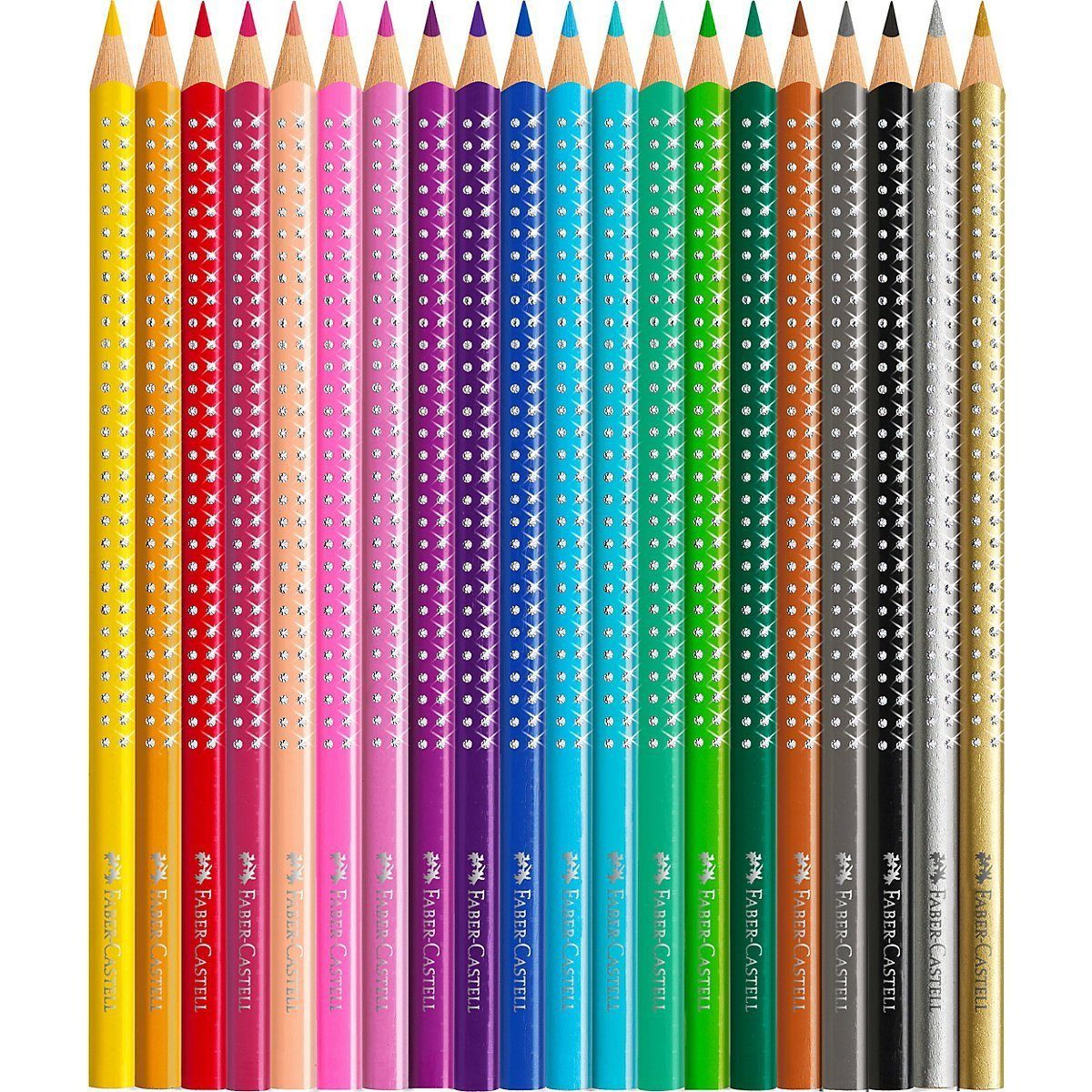 Faber-Castell Buntstift Geschenkset Buntstifte Sparkle, 21-tlg. inkl., (20er Set, 20-tlg), Soft-Grip-Zone