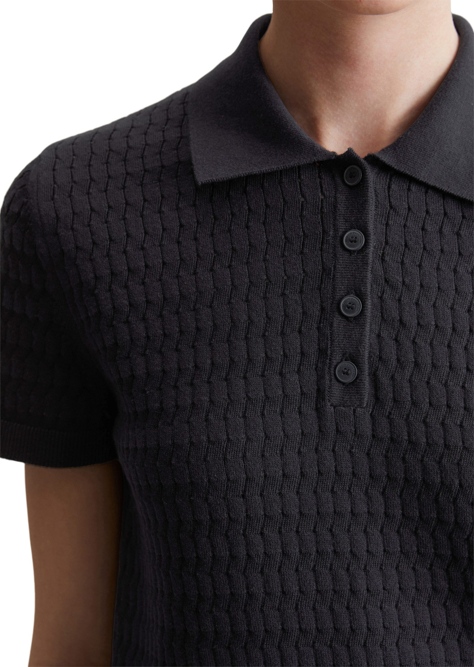 Marc O'Polo DENIM Poloshirt aus Strick, modisches Muster, regular – Bild 3 von 5