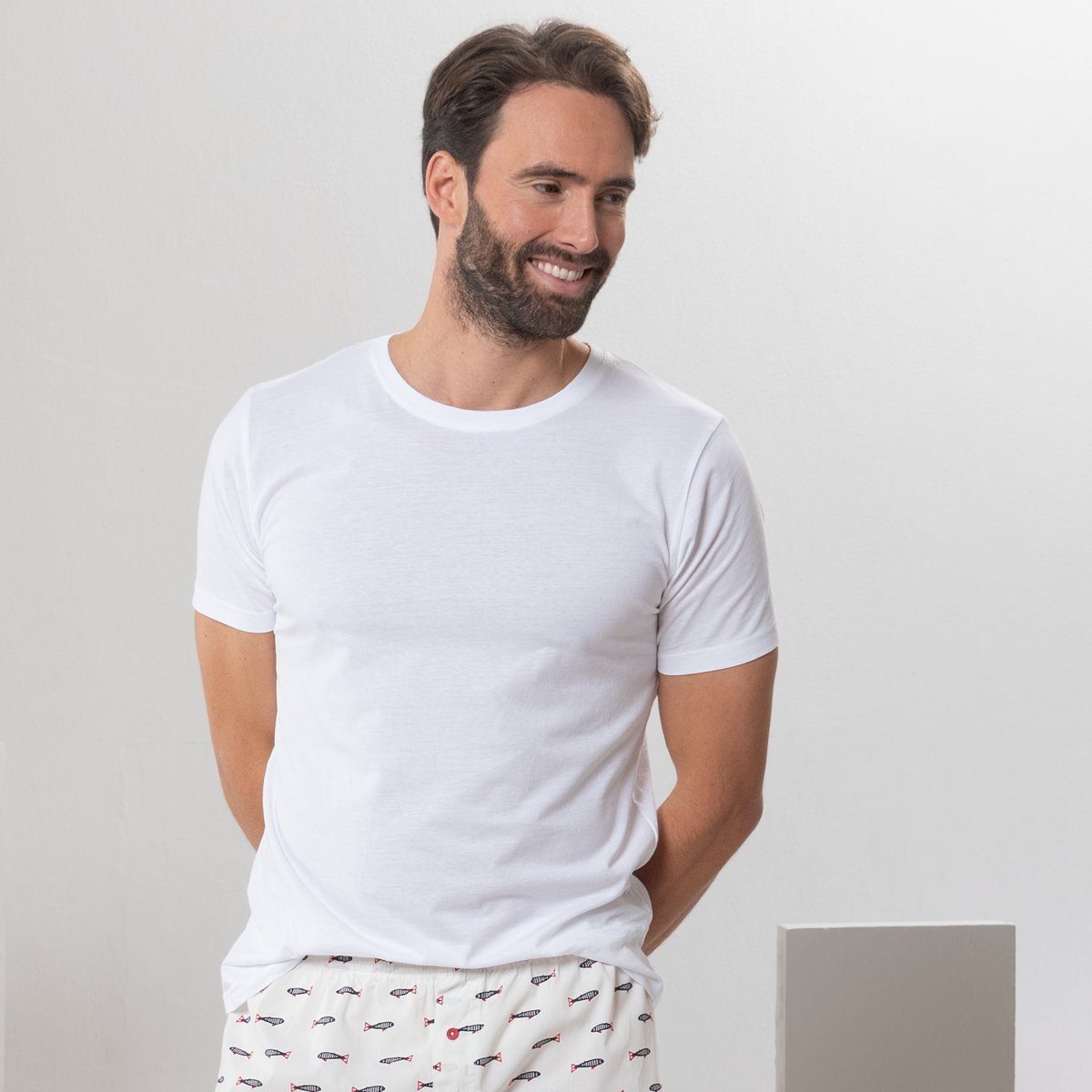 LIVING CRAFTS T-Shirt FABIAN Hochwertige T-Shirts aus feinem Single Jersey White
