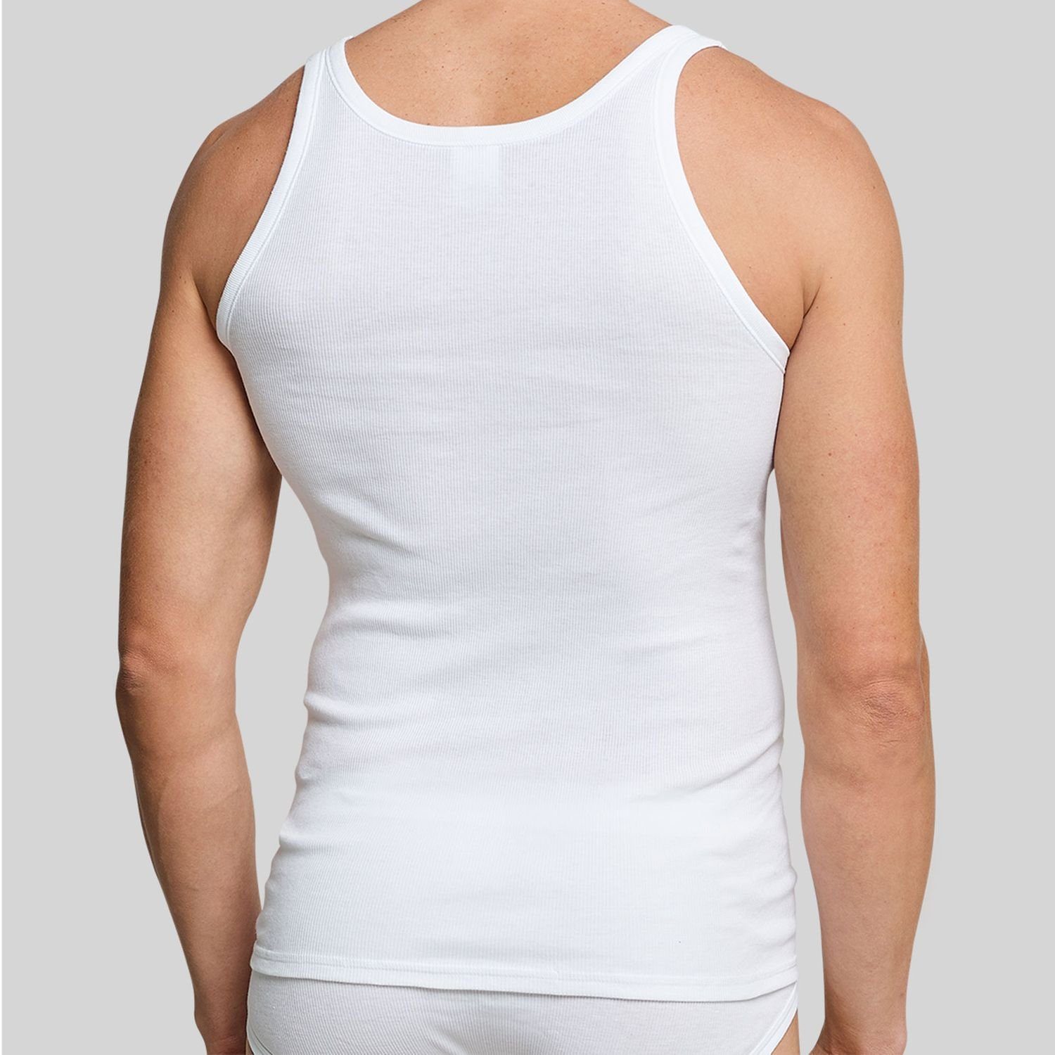 in Basic-Unterhemd Schiesser 4 Basic Top-Markenqualtiät (3-St) Unterhemd x schlichtes weiß