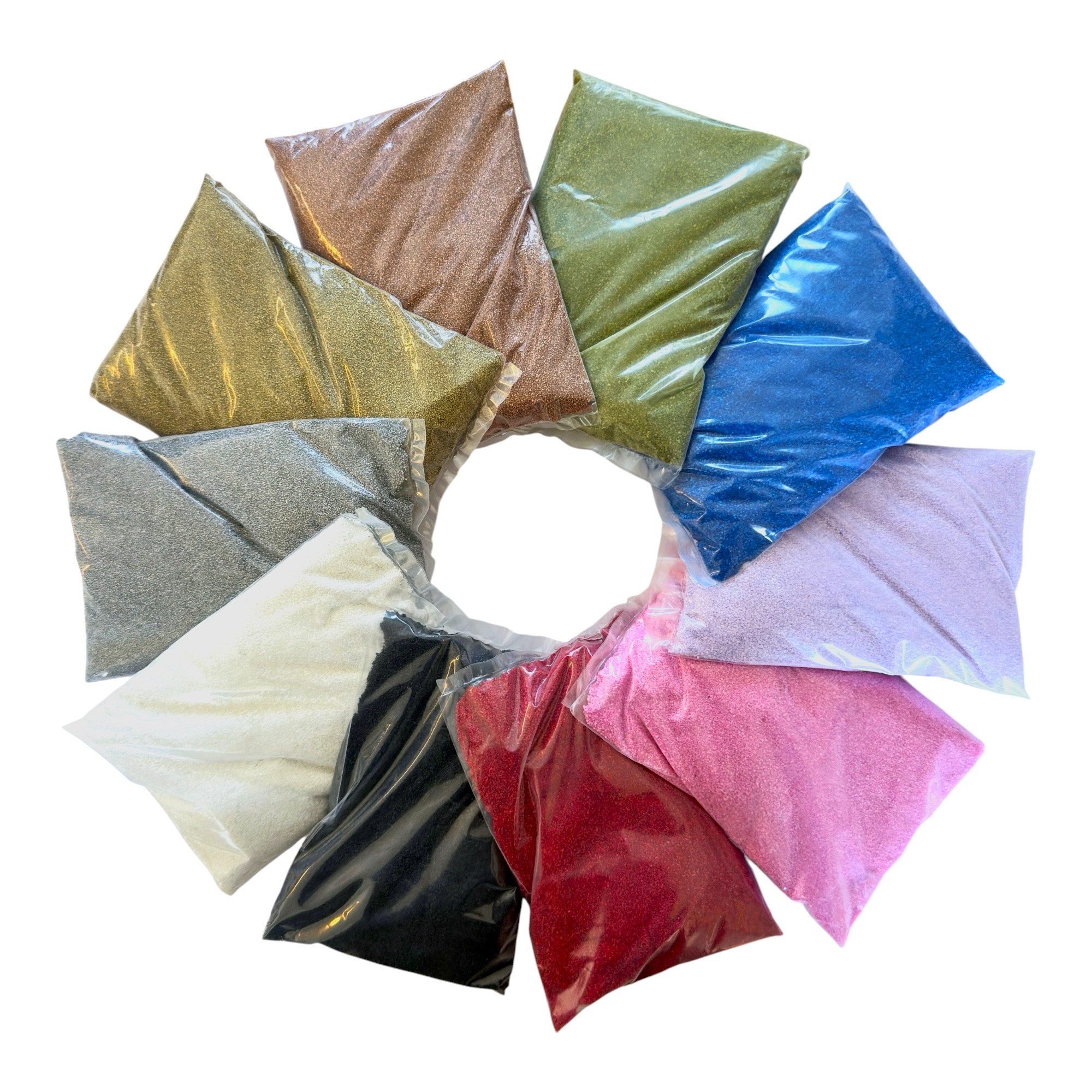 Eurosand Streudeko FARBSAND, Decosand Premium Set 0,5mm (Mix 6) 10x500g = 5kg.