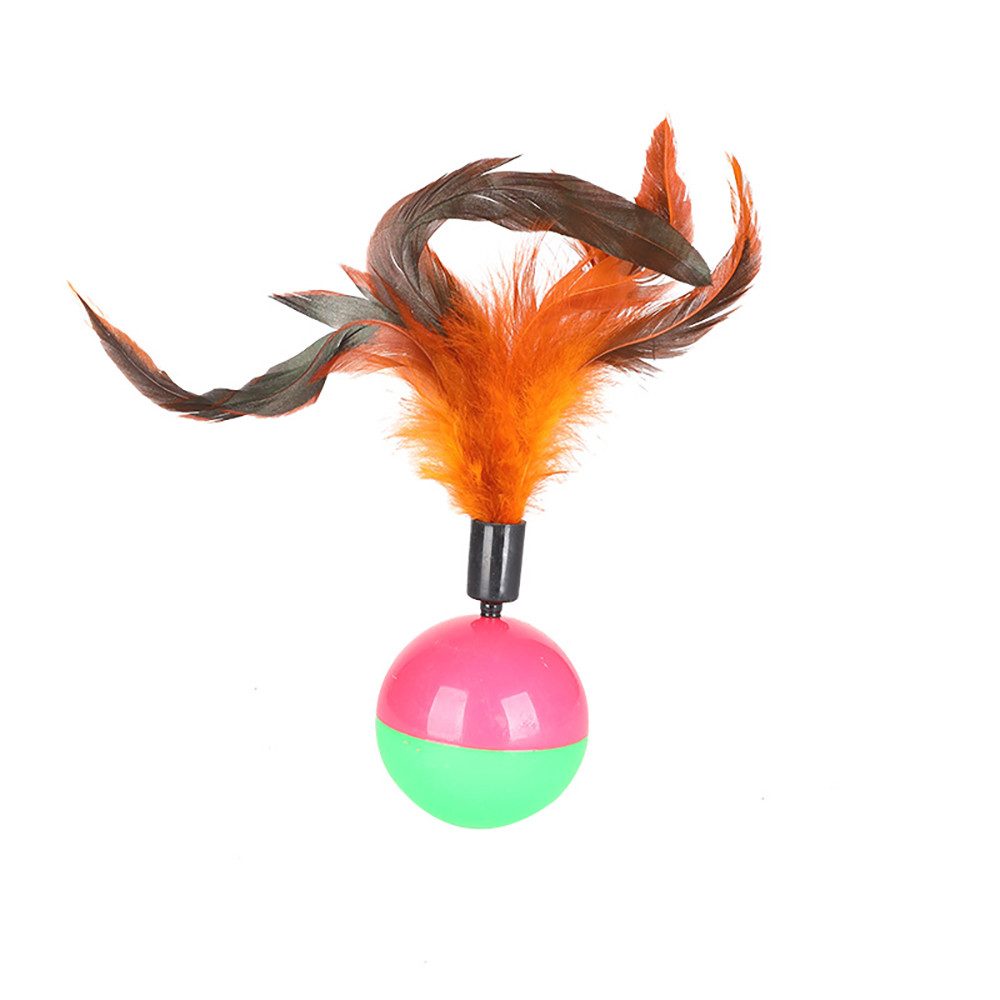 HomeBella Tier-Beschäftigungsspielzeug Katzenspielzeug Ball mit Feder Kausp günstig online kaufen