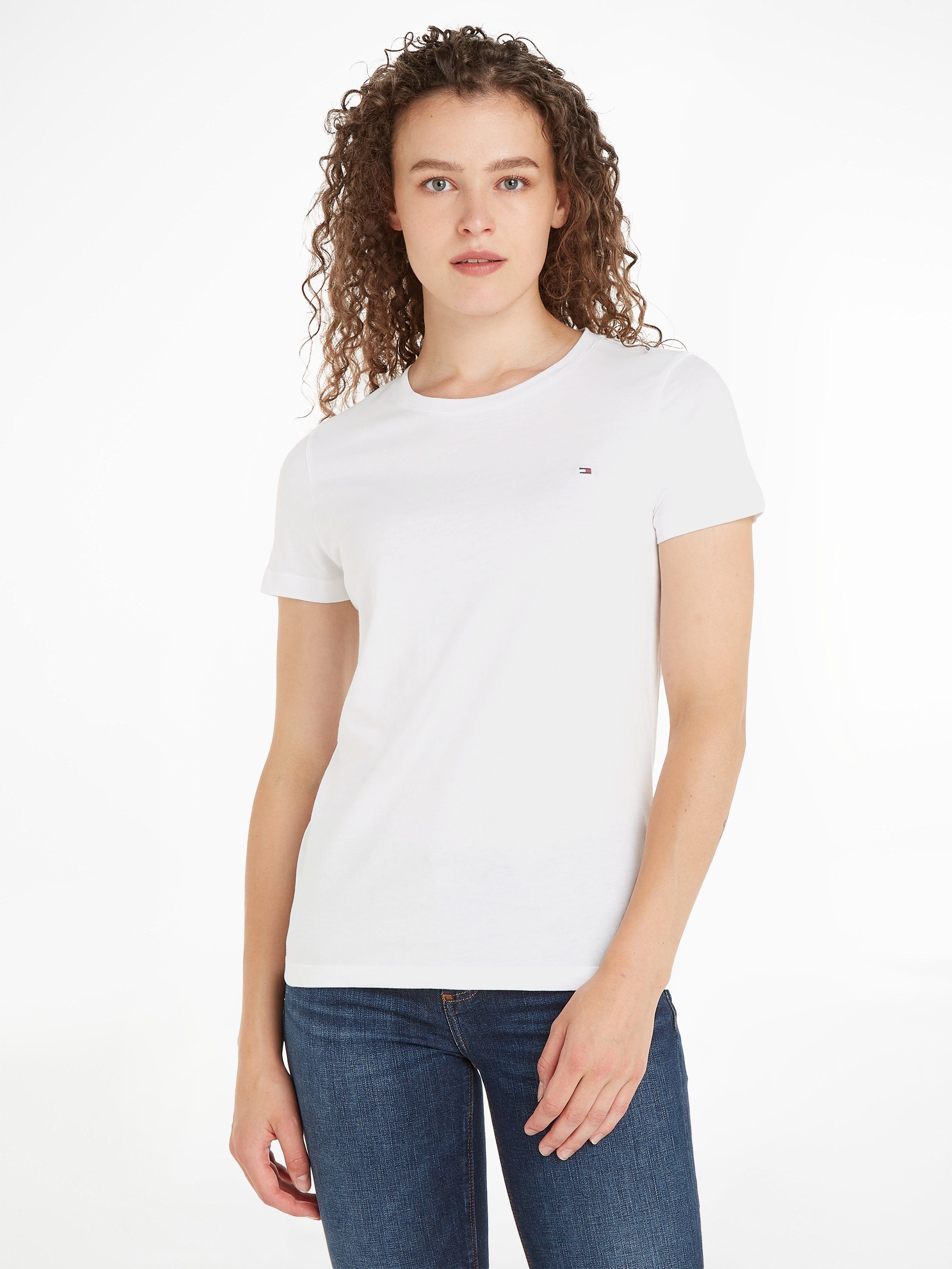 Tommy Hilfiger T-Shirt HERITAGE CREW NECK TEE mit Tommy Hilfiger Logo-Flag auf der Brust