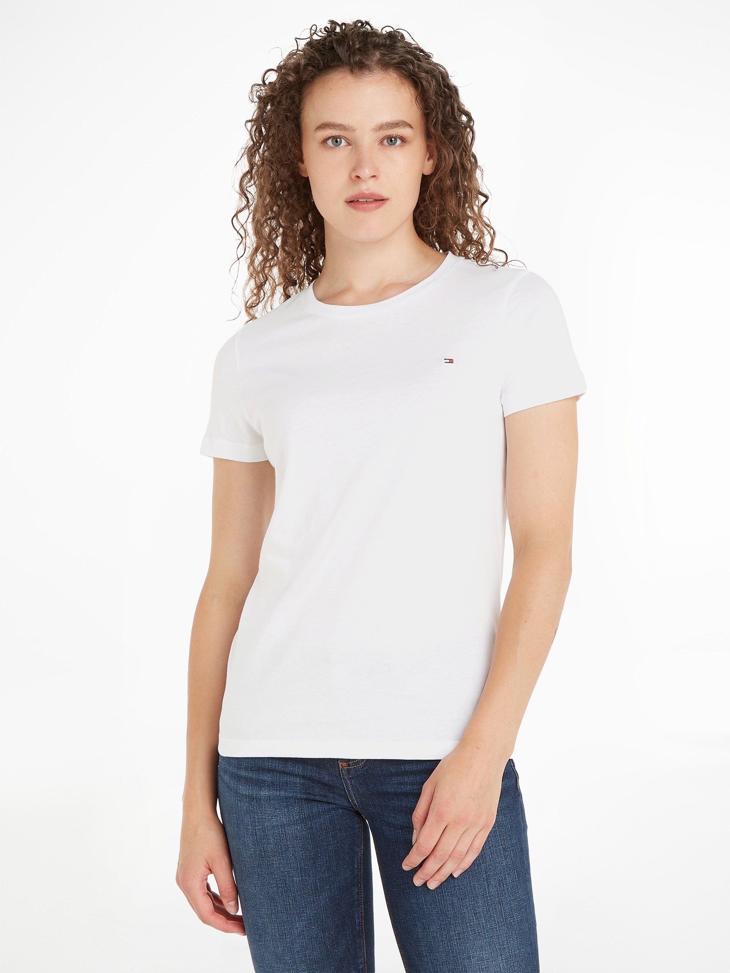 Tommy Hilfiger T-Shirt HERITAGE CREW NECK TEE mit Tommy Hilfiger Logo-Flag günstig online kaufen
