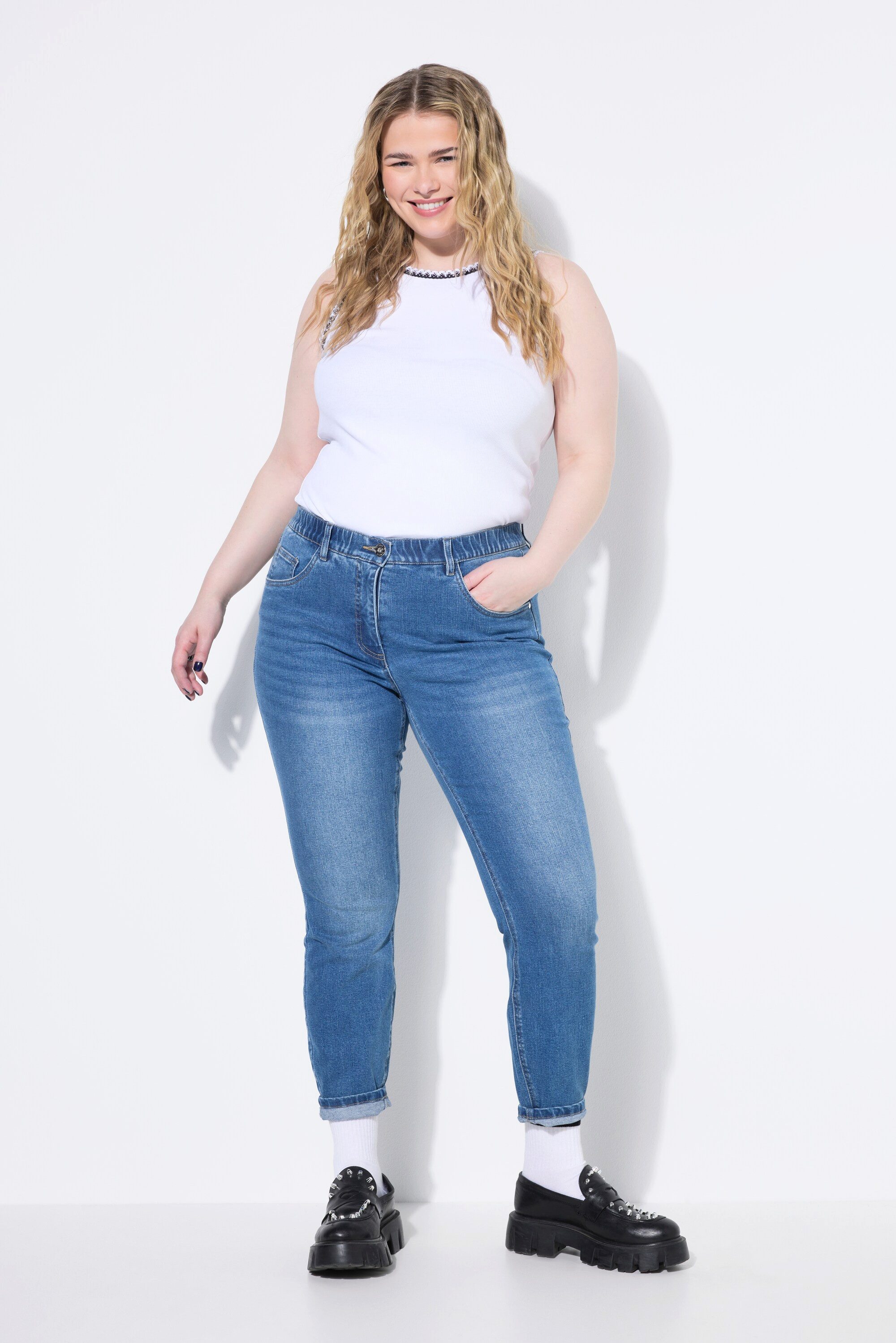 Studio Untold Regular-fit-Jeans Skinny-Jeans High Waist Washing-Effekt 5-Pocket