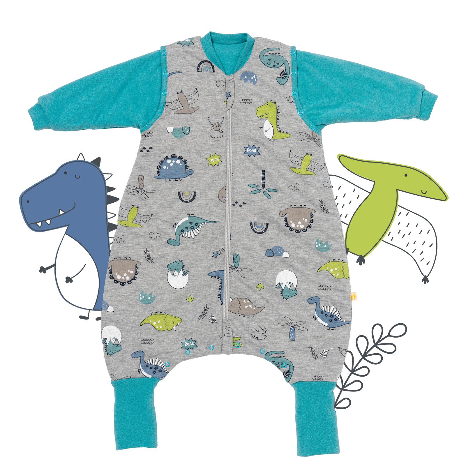 Schlummersack Kinderschlafsack Schlafsack mit Füßen und umklappbaren Bündch günstig online kaufen