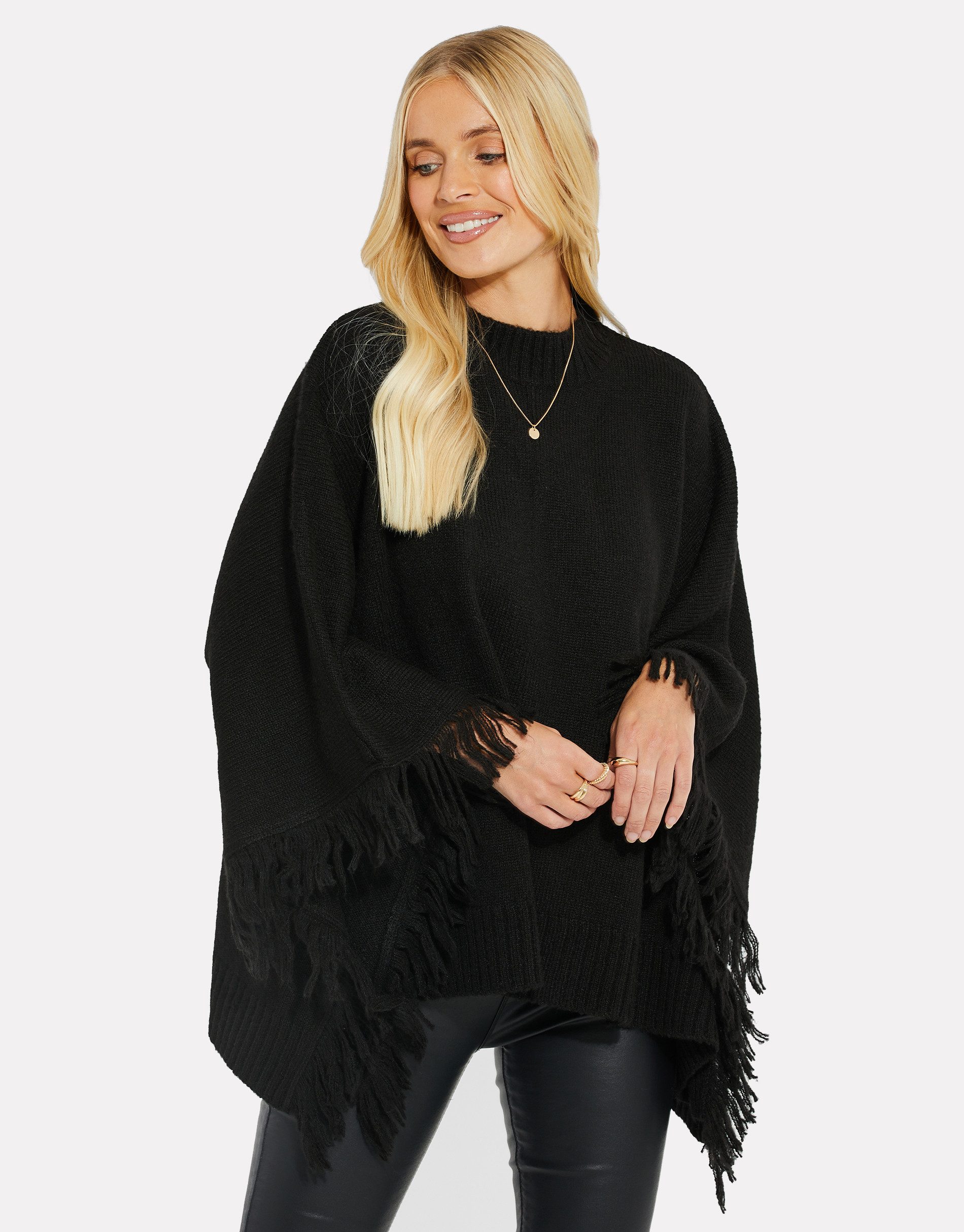 Threadbare Poncho (1-St) mit modischen Fransen