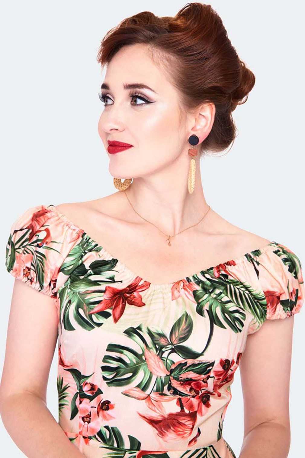 Voodoo Vixen A-Linien-Kleid Tropical Flamingo Swingkleid günstig online kaufen
