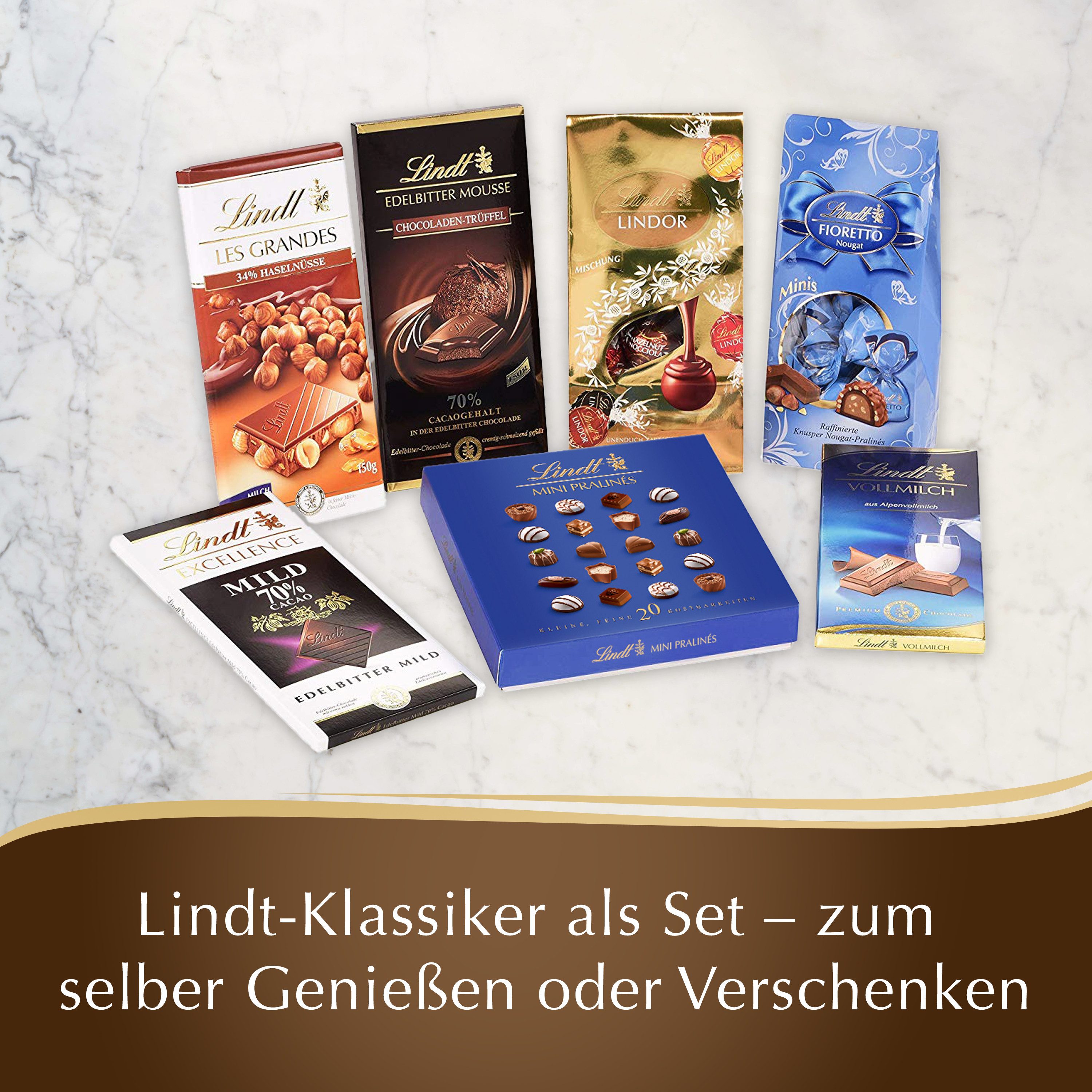 LINDT Schokolade LINDT Klassiker Set 852g Pralinés Lindor Fioretto Lindor