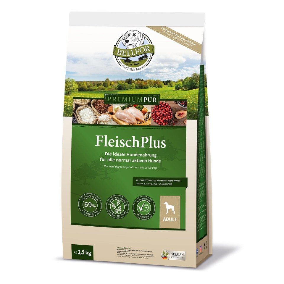 Bellfor Bellfor Hundefutter mit hohem fleischanteil - PREMIUM PUR FleischPlus, für: Hunde