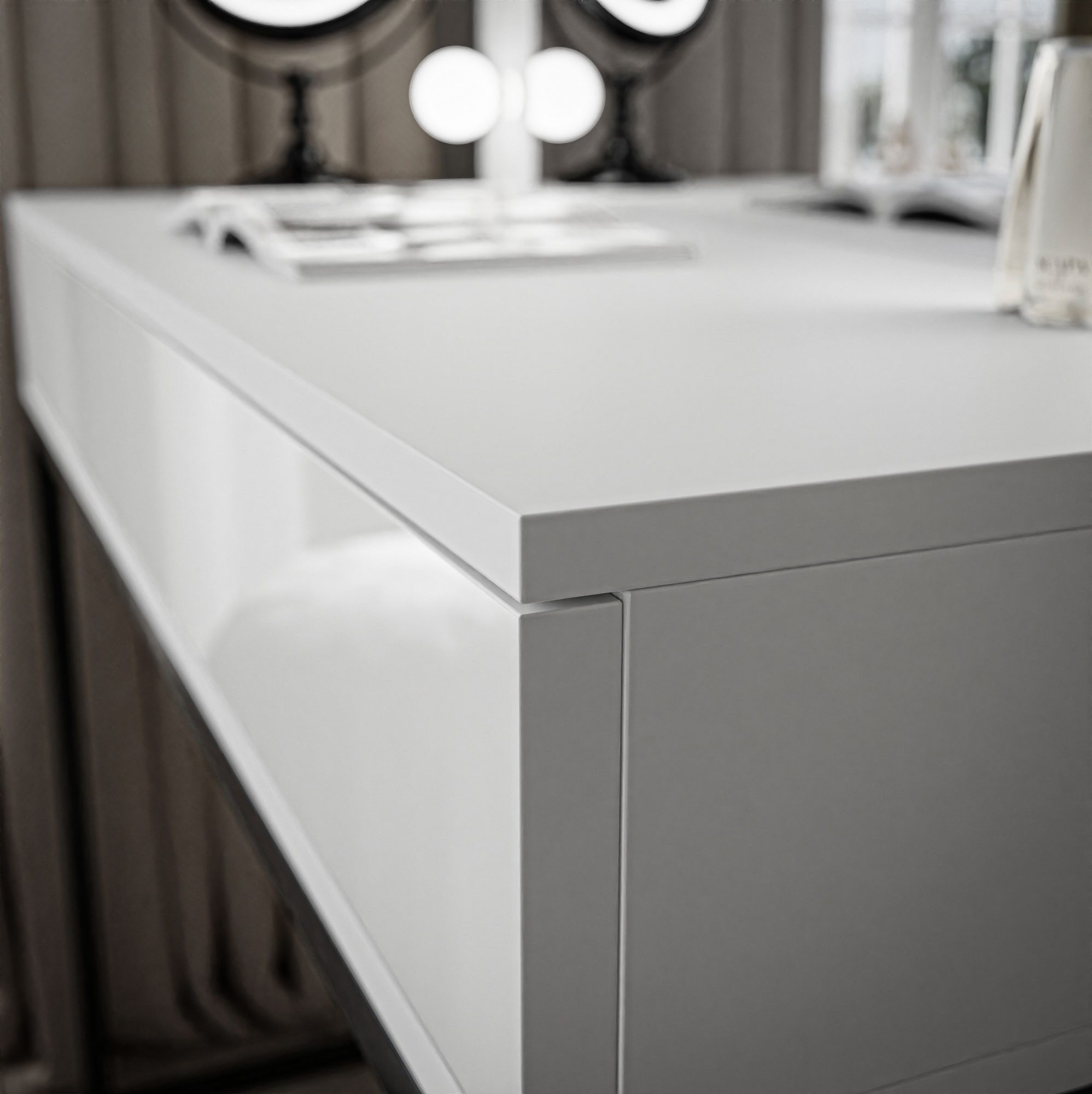Lookway Schminktisch BLANCO LOFT mit LED-beleuchtetem Spiegel (Schminktisch mit Spiegel), Breite: 100 cm