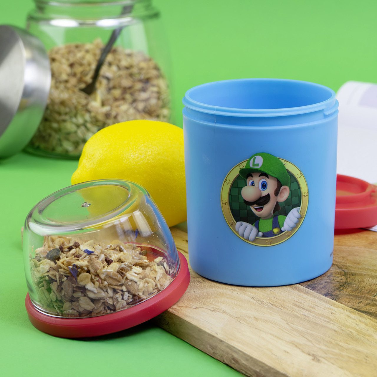 Geda Labels GmbH Lunchbox Super Mario Classic Dimension, PP und PS, (1-tlg), Blau, 575ml, nicht spülmaschinengeeignet