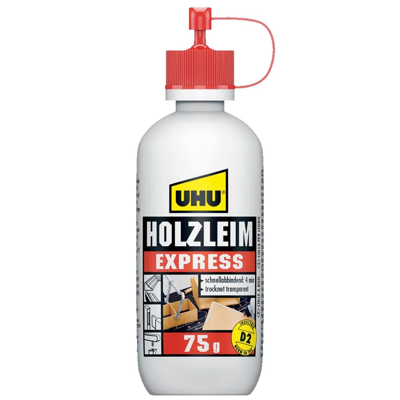 UHU Klebstoff UHU Holzleim Express Flasche ohne Lösungsmittel 75g – Bild 2 von 2