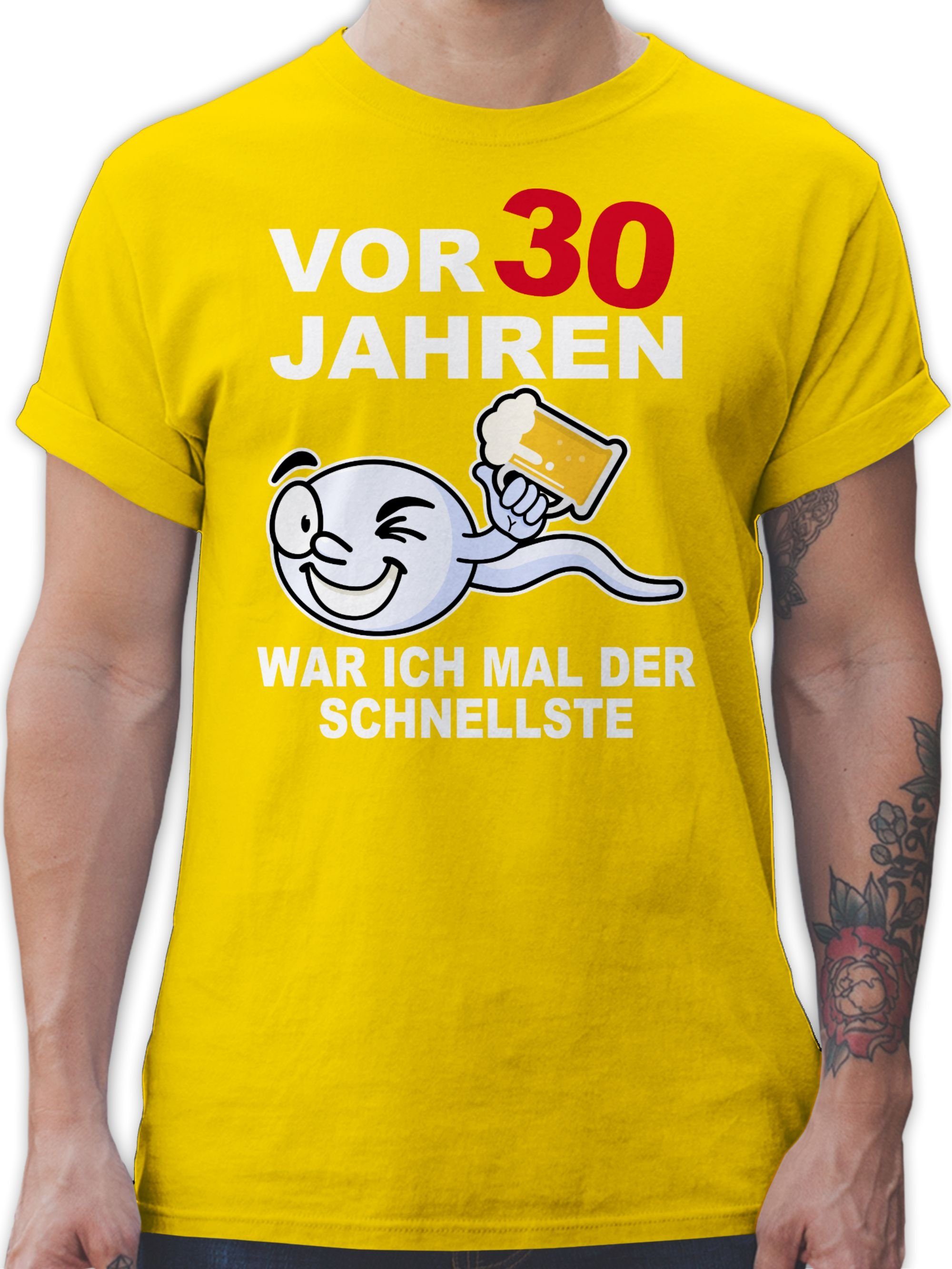 Shirtracer T-Shirt Vor 30 Jahren war ich mal der schnellste - lustig witzig Geschenk 30. Geburtstag 01 Gelb