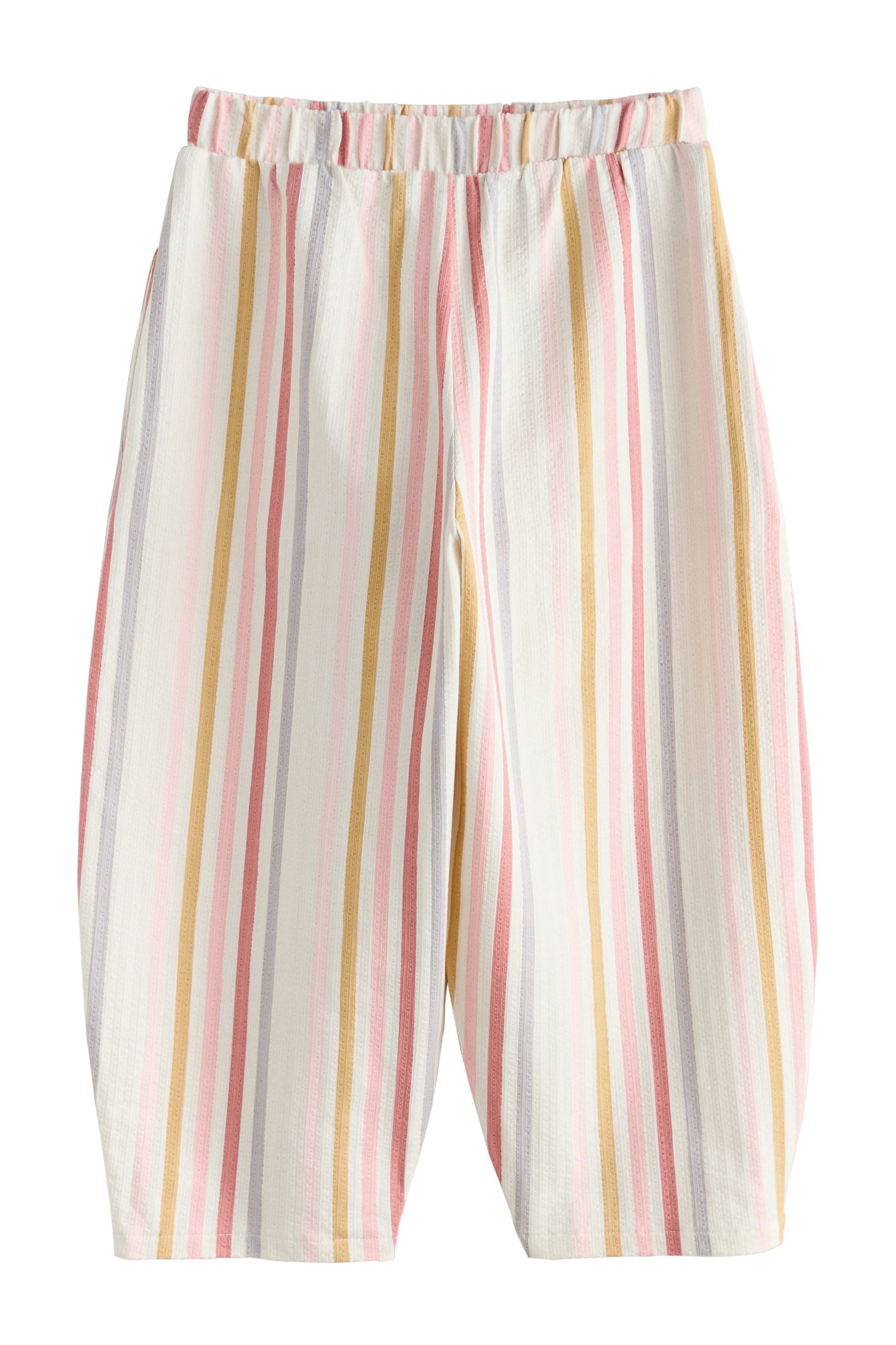 Jerseyhose Strukturierte Hose mit Barrel-Bein