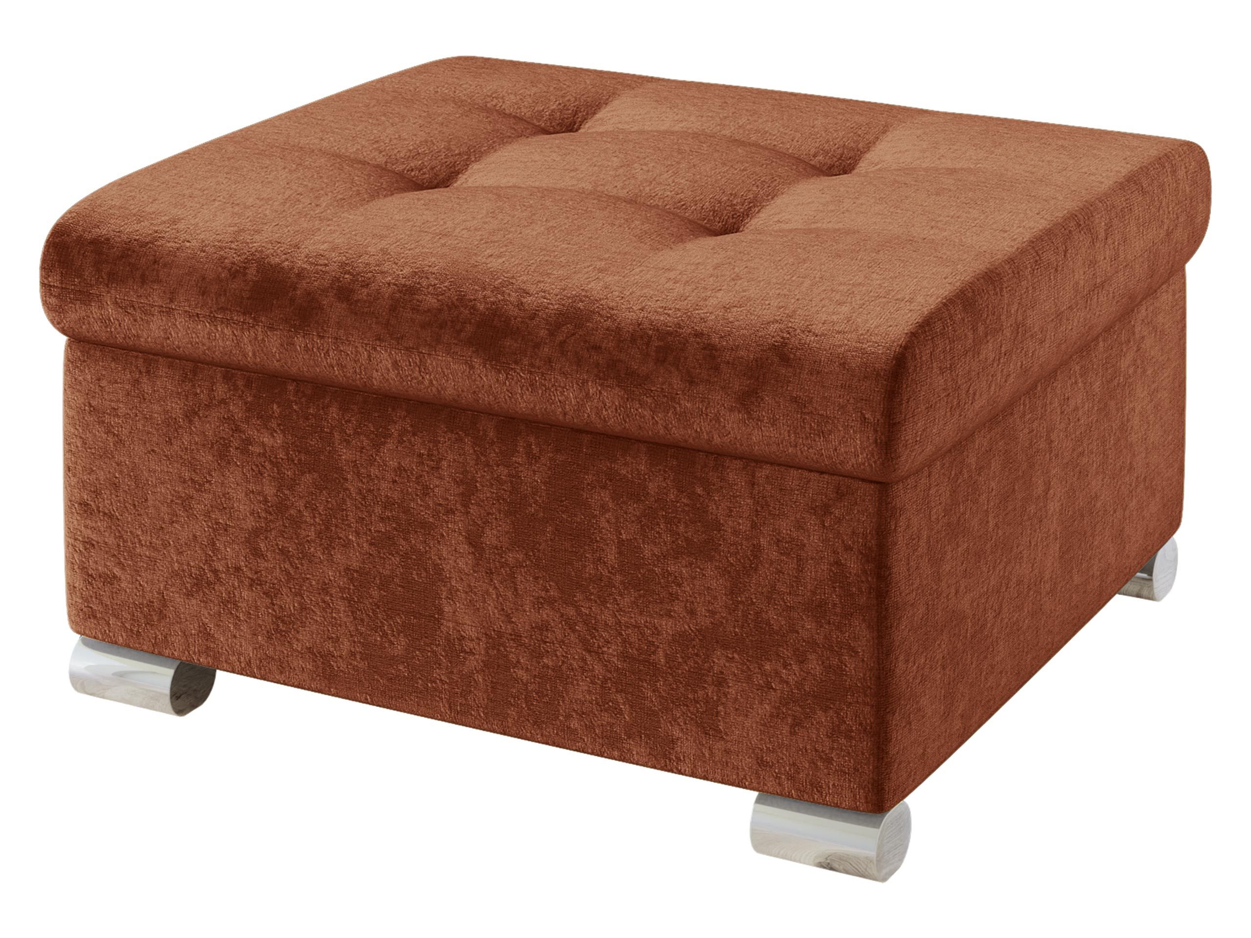 MIRJAN24 Polsterhocker Niko Klein, Silber Füße, 70x68x41 cm