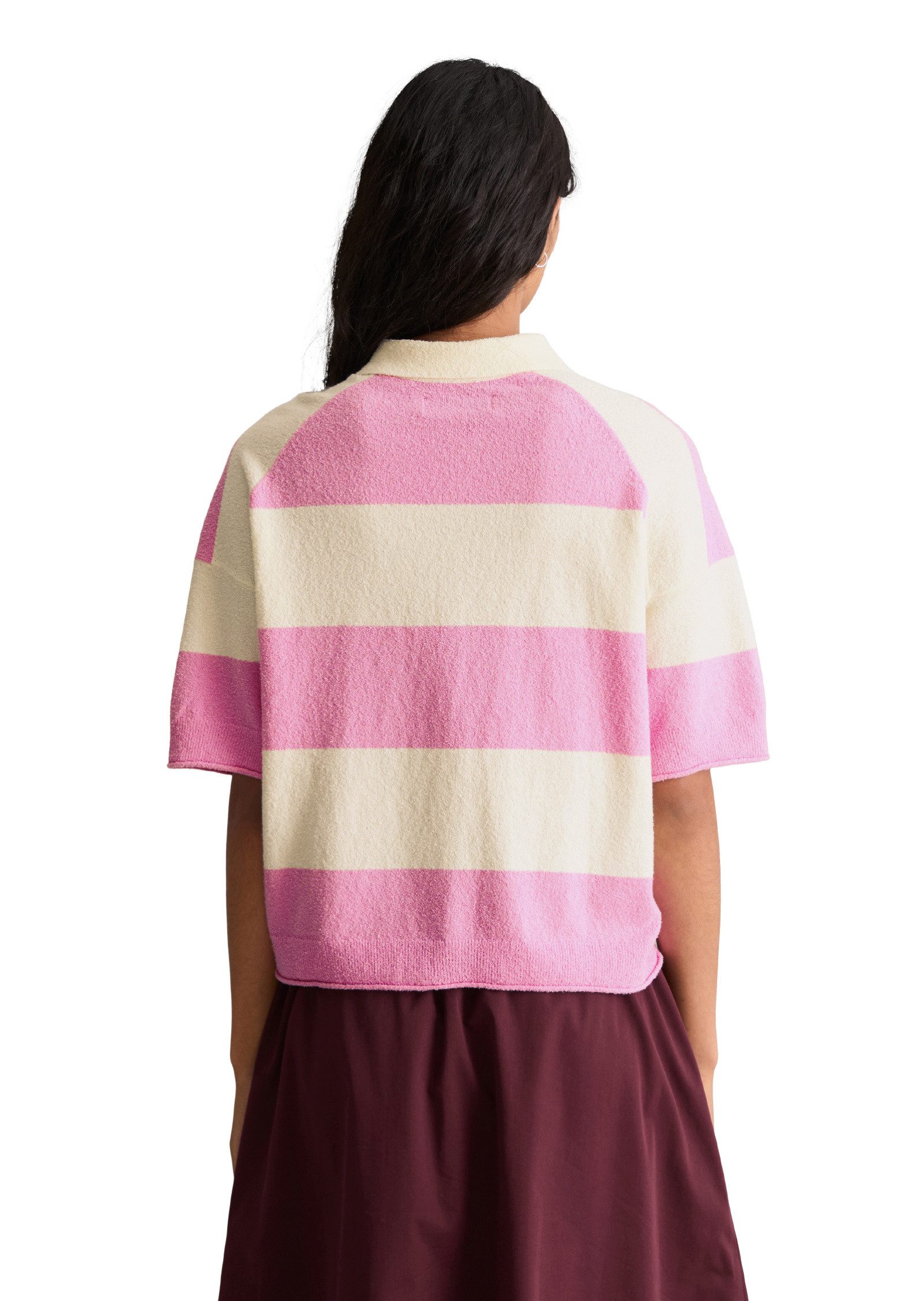 Marc O'Polo DENIM Poloshirt aus Crinkled Organic Cotton-Mix