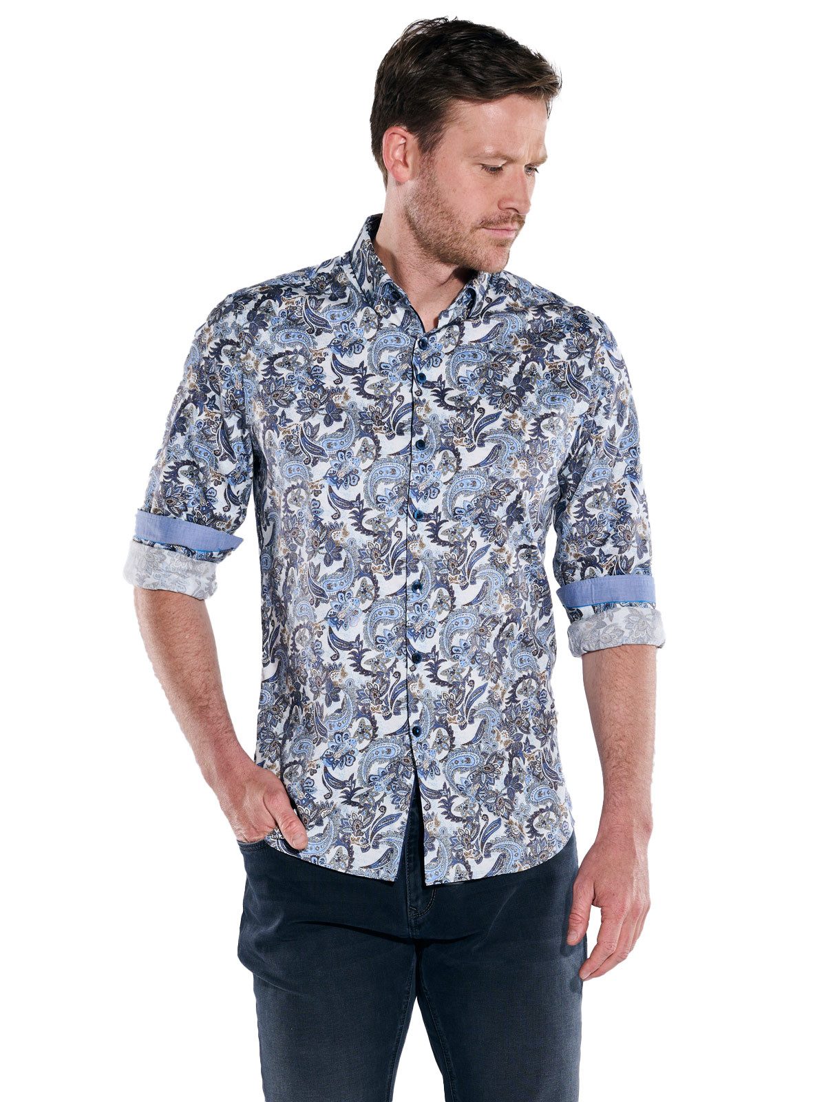 ENGBERS GERMANY Langarmhemd ENGBERS GERMANY Herren Langarm-Hemd in Satin-Warenqualität, Hellblau