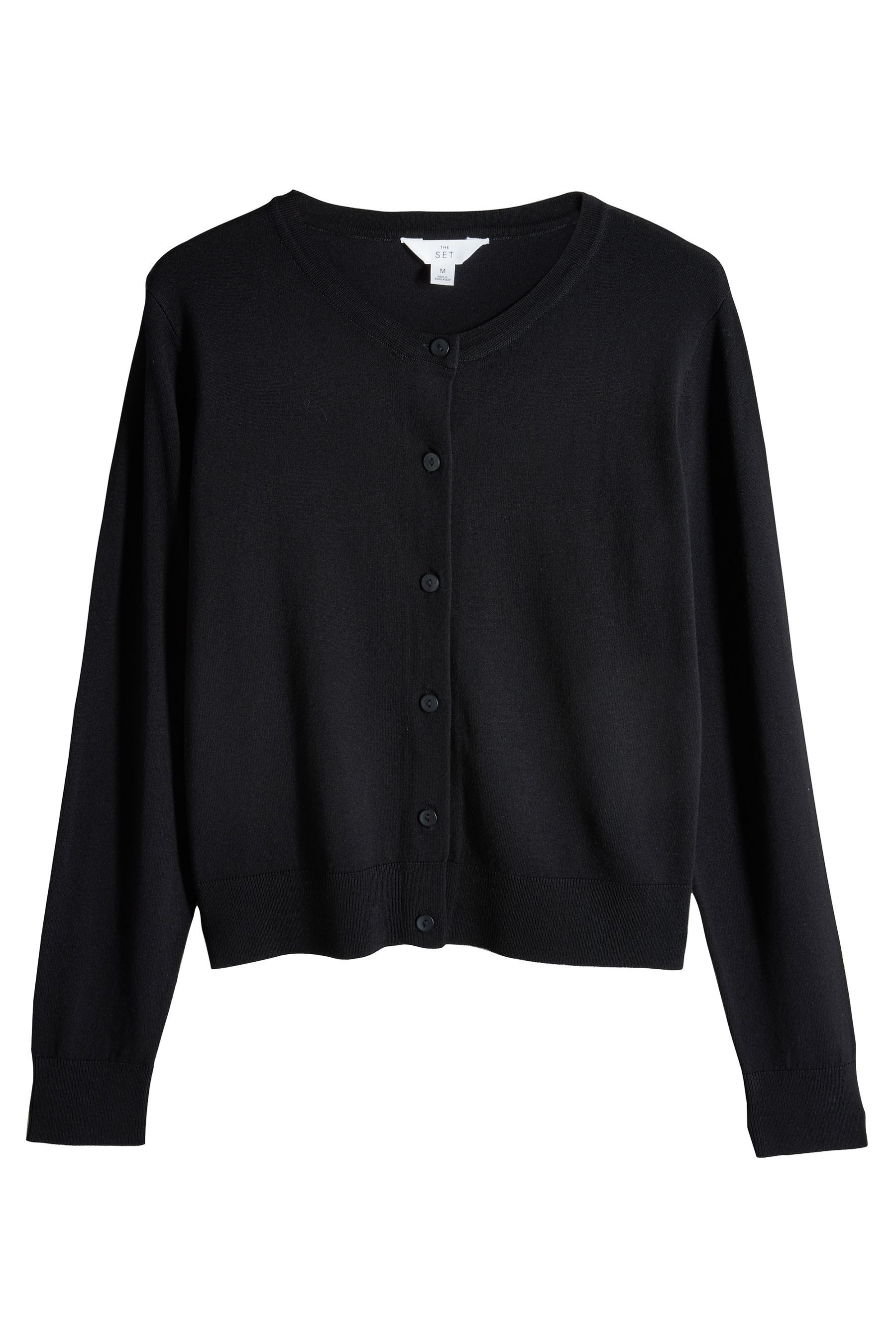 The Set Strickjacke 2 x The Set Feinstrick-Cardigans mit Knopfleiste (2-tlg günstig online kaufen