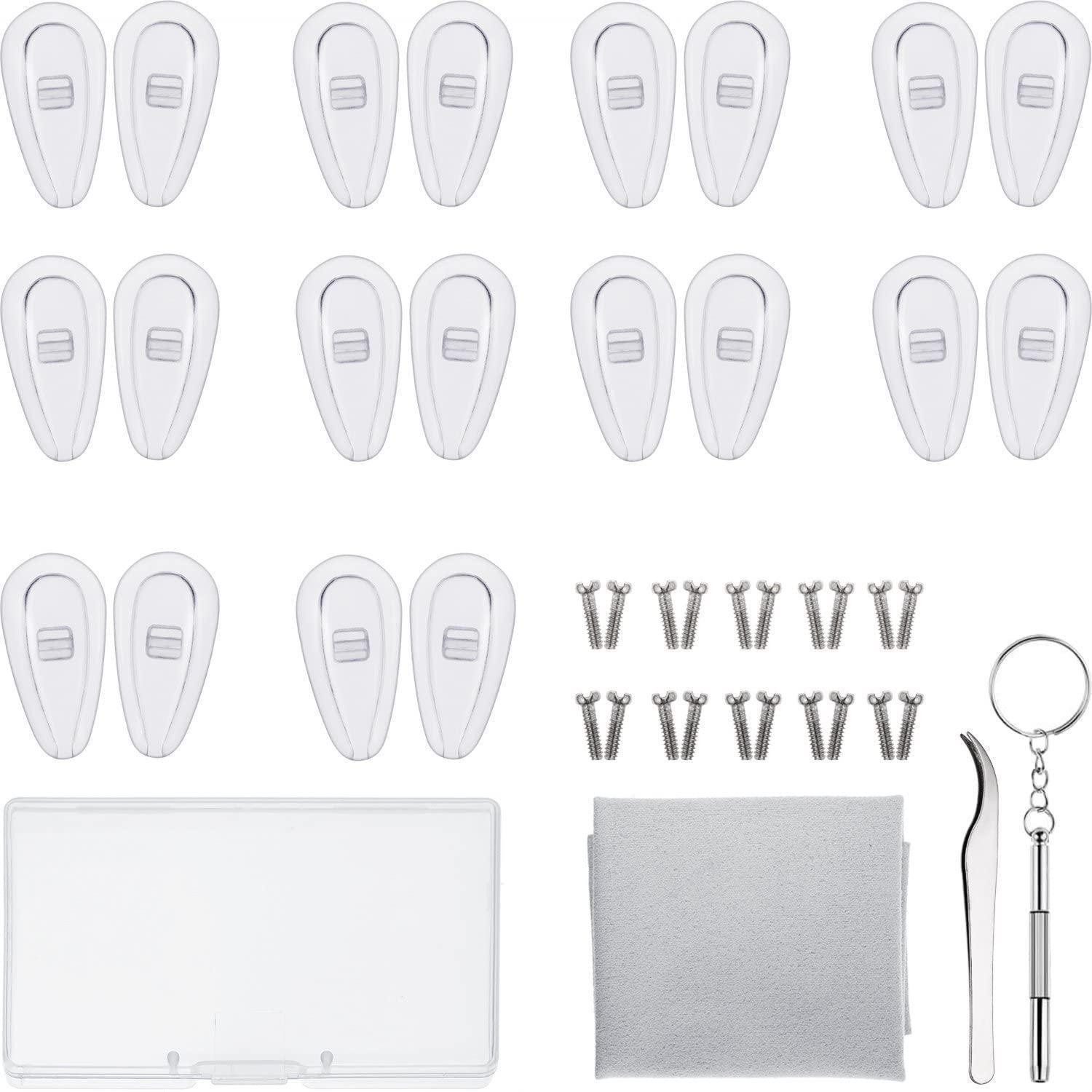LuxusKollektion Brillen Reparatur Set Nasenpads Silikon 10 Paar Reinigungstuch (Kunststoff, 0.8x1.3 cm)