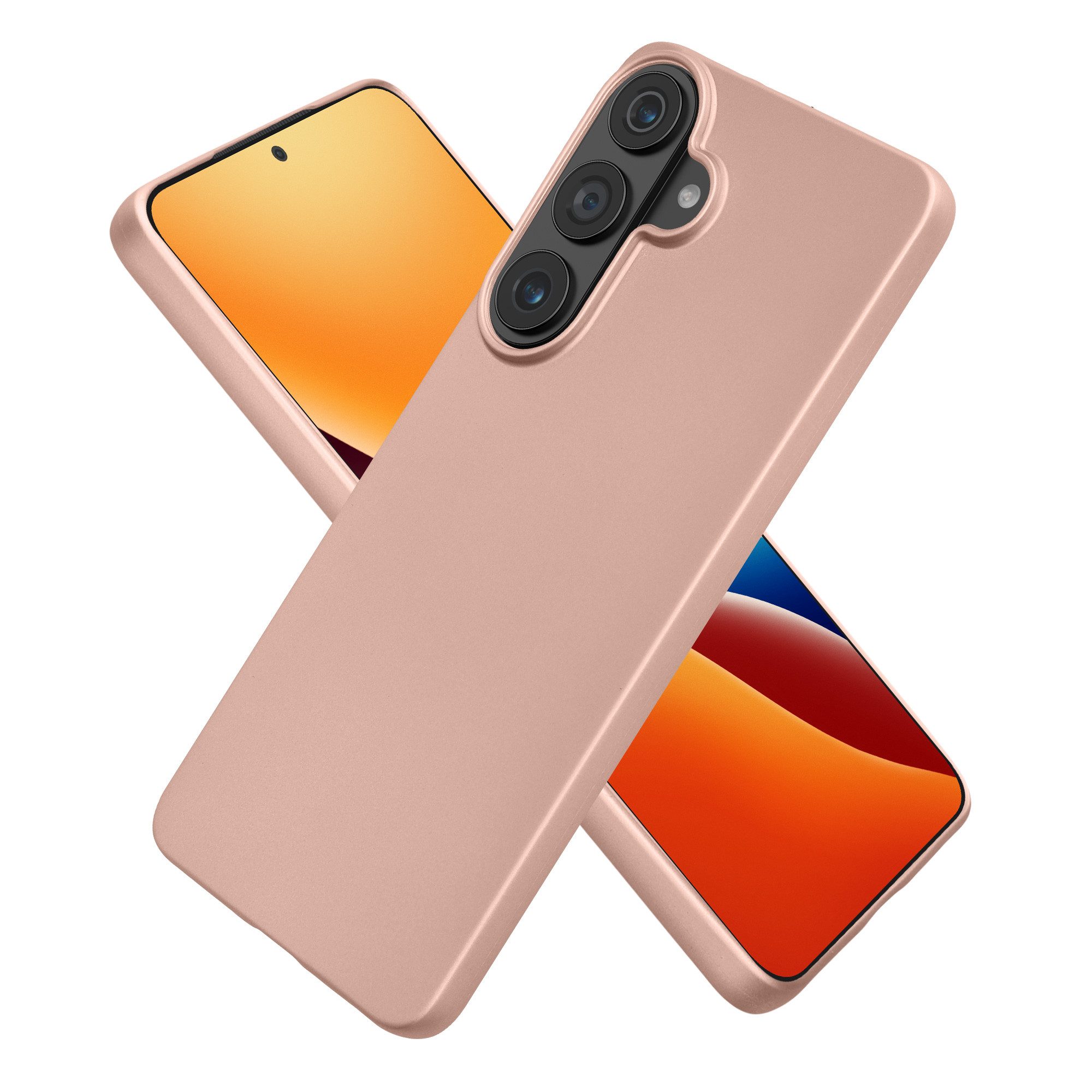 kwmobile Smartphone-Hülle Handyhülle für Samsung Galaxy S26 Hülle, Silikon Case metallisch schimmernd - Schutzhülle Cover