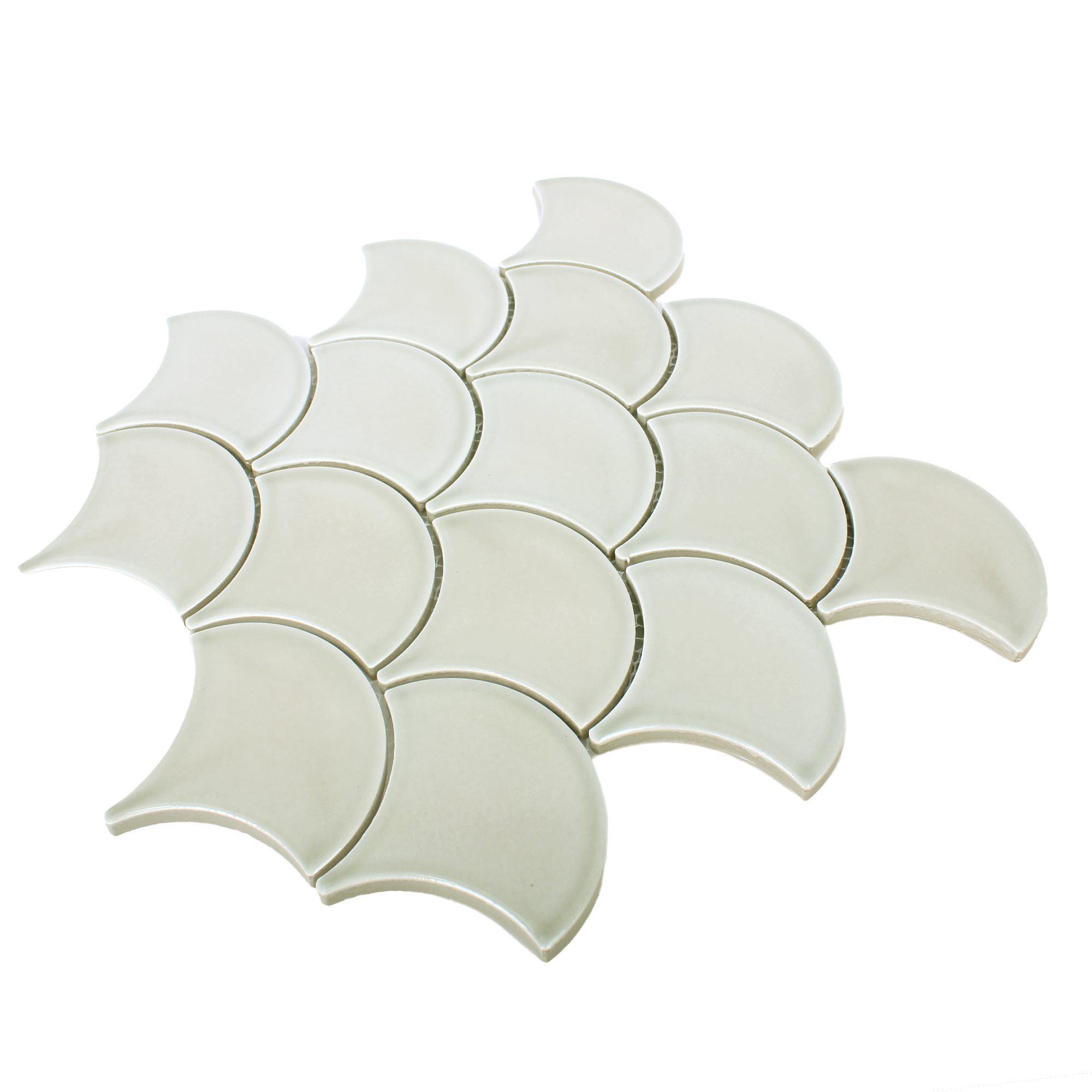 Mosafil Mosaikfliesen Keramik Mosaikfliesen Madison, Keramik 27.300x25.600, grau, Verlegefertig auf ein Netz geklebt - Frostsicher - Wasserfest