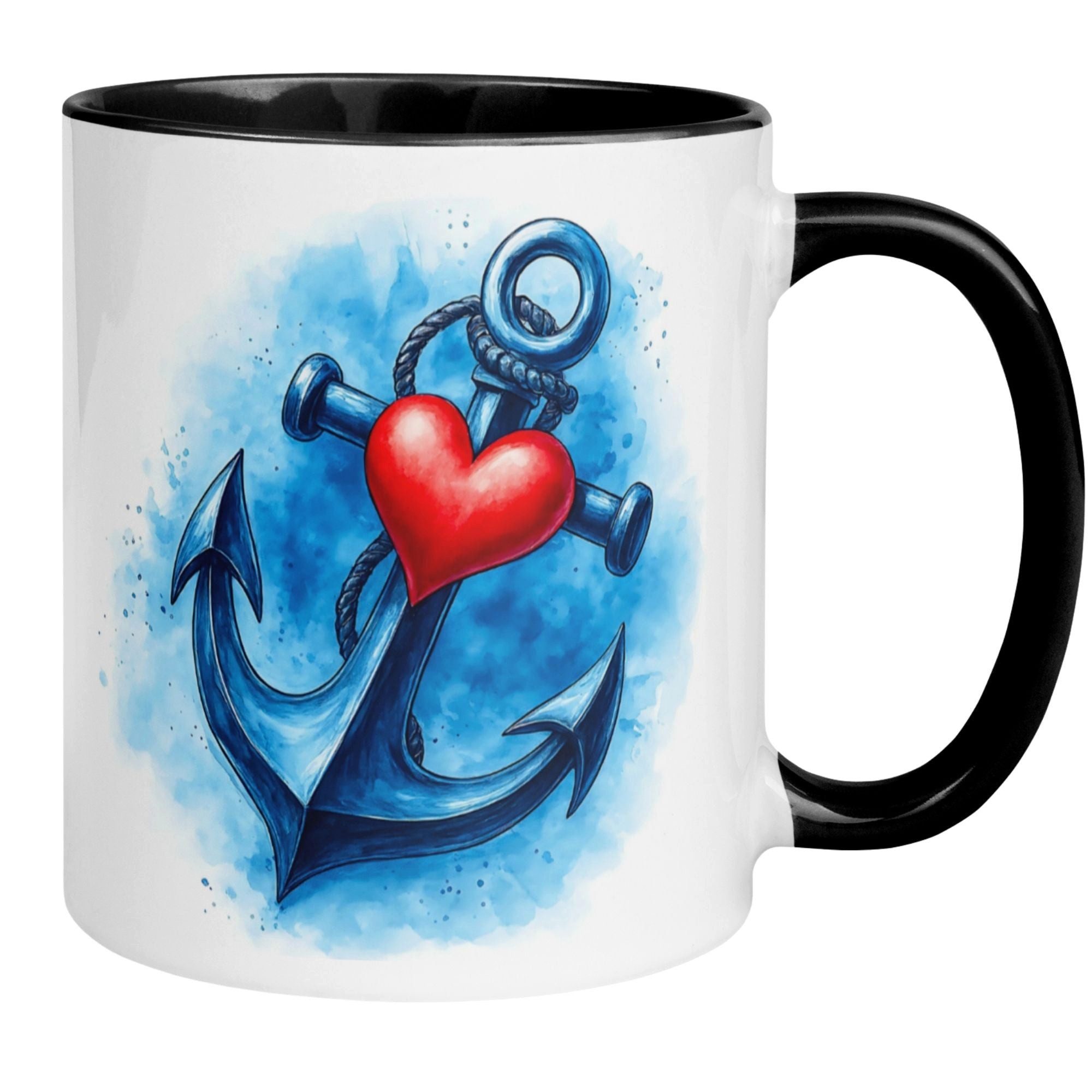 Momentals Tasse Liebe – „Herz und Anker“ – Ich liebe Dich Geschenk Partner Jahrestag, Gratis Versand · Links-&Rechtshänder · Spülmaschinenfest