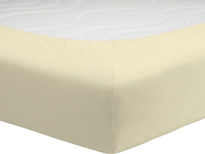 Spannbettlaken Baumwolle Gummizug: rundum, ecru Mako-Jersey, Schlafgut, (1 Mako-Jersey, aus Stück),