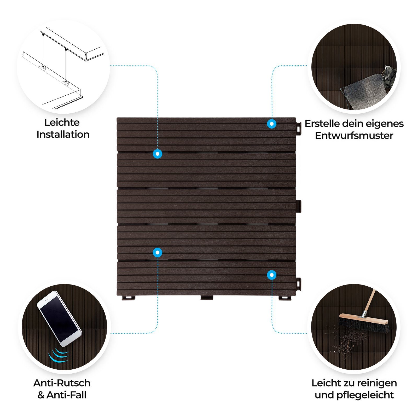 Karat Terrassendielen Terrassenfliese Zora, (1-St)