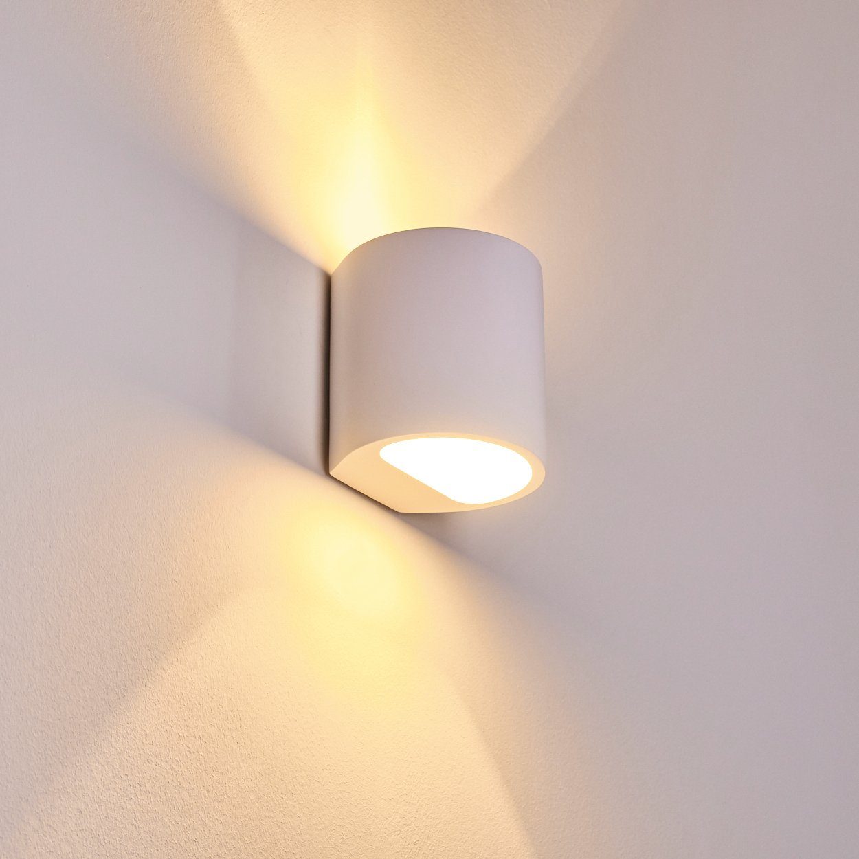 Lampe Wandlampe Keramik Wandlampe,Lichteffekt weiß, Wandleuchte ist mit aus Farben Wohnzimmer, Leuchtmittel, Flur, für, mit »Cusino« für Lichteffekt bemalbar hofstein ohne Diese